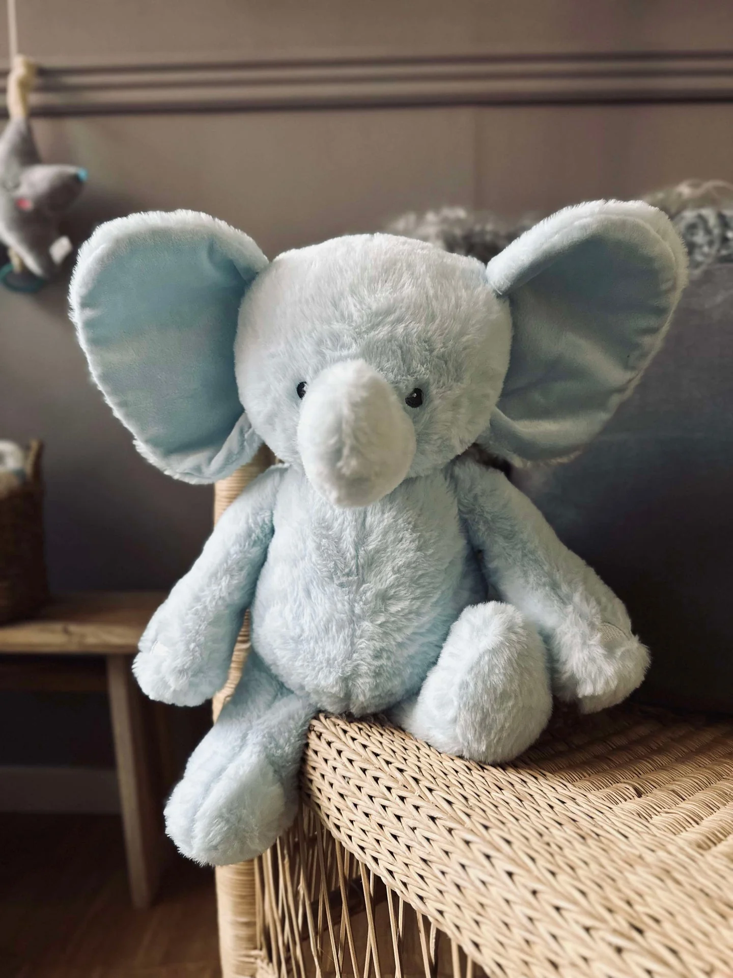 Bamse Elefant 38cm - Lyseblå - Image 3