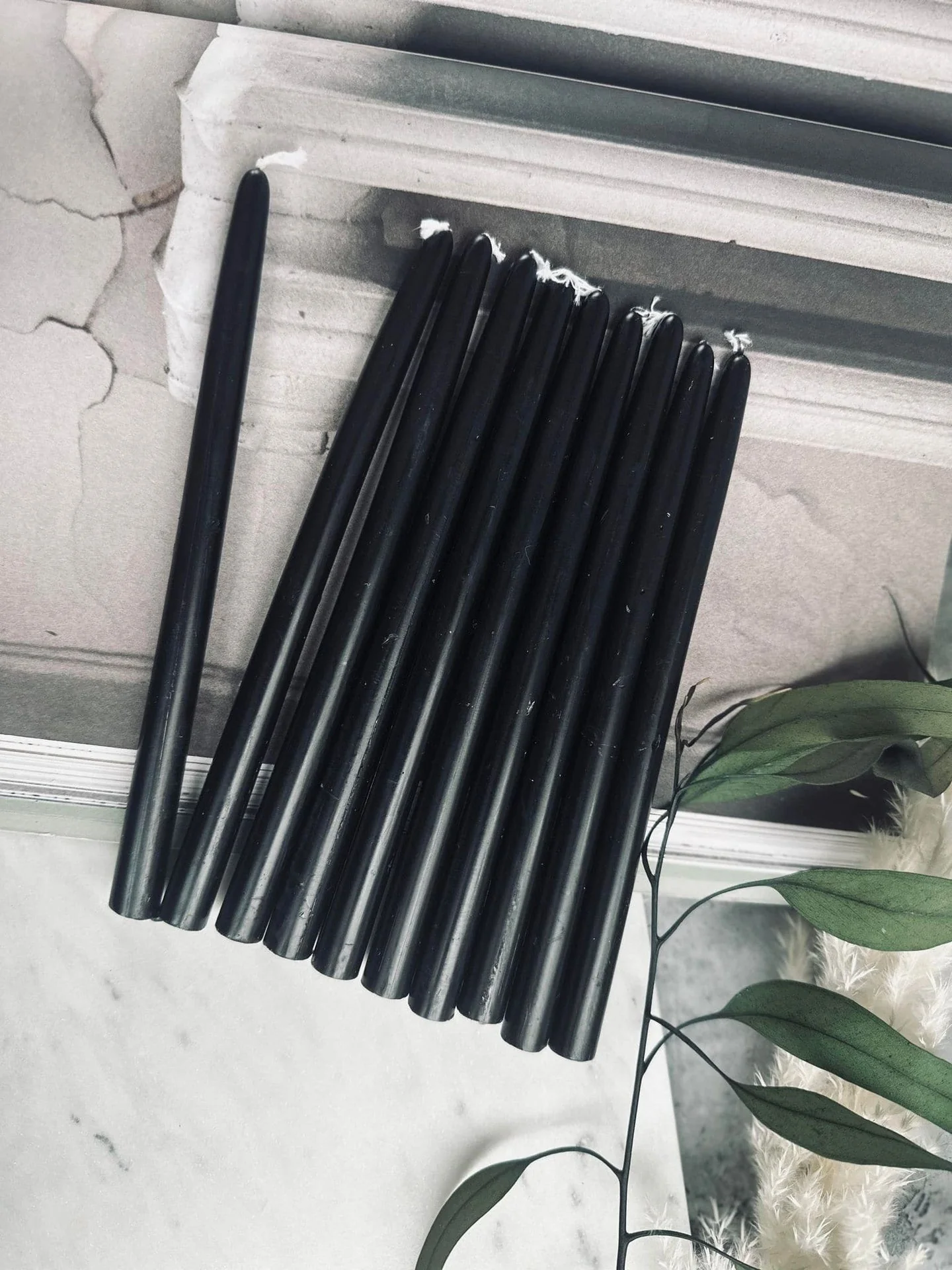 Kertelys 10 stk - Svart 20cm