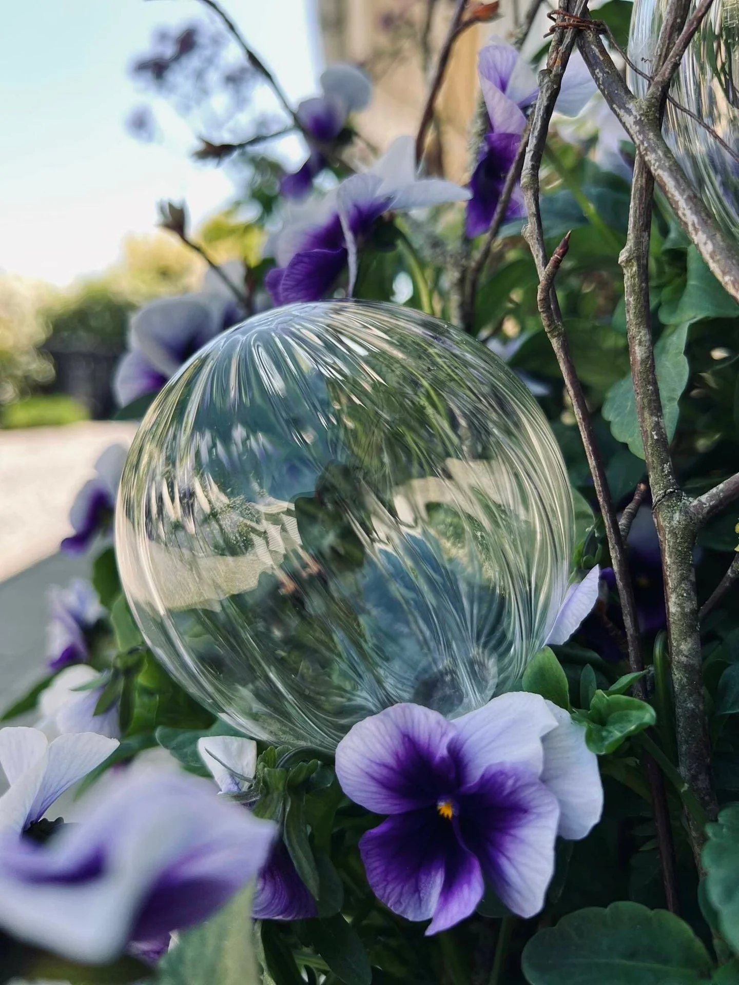 Kuler i klart glass - Sett med 2 stk for vanning av blomster - Image 7