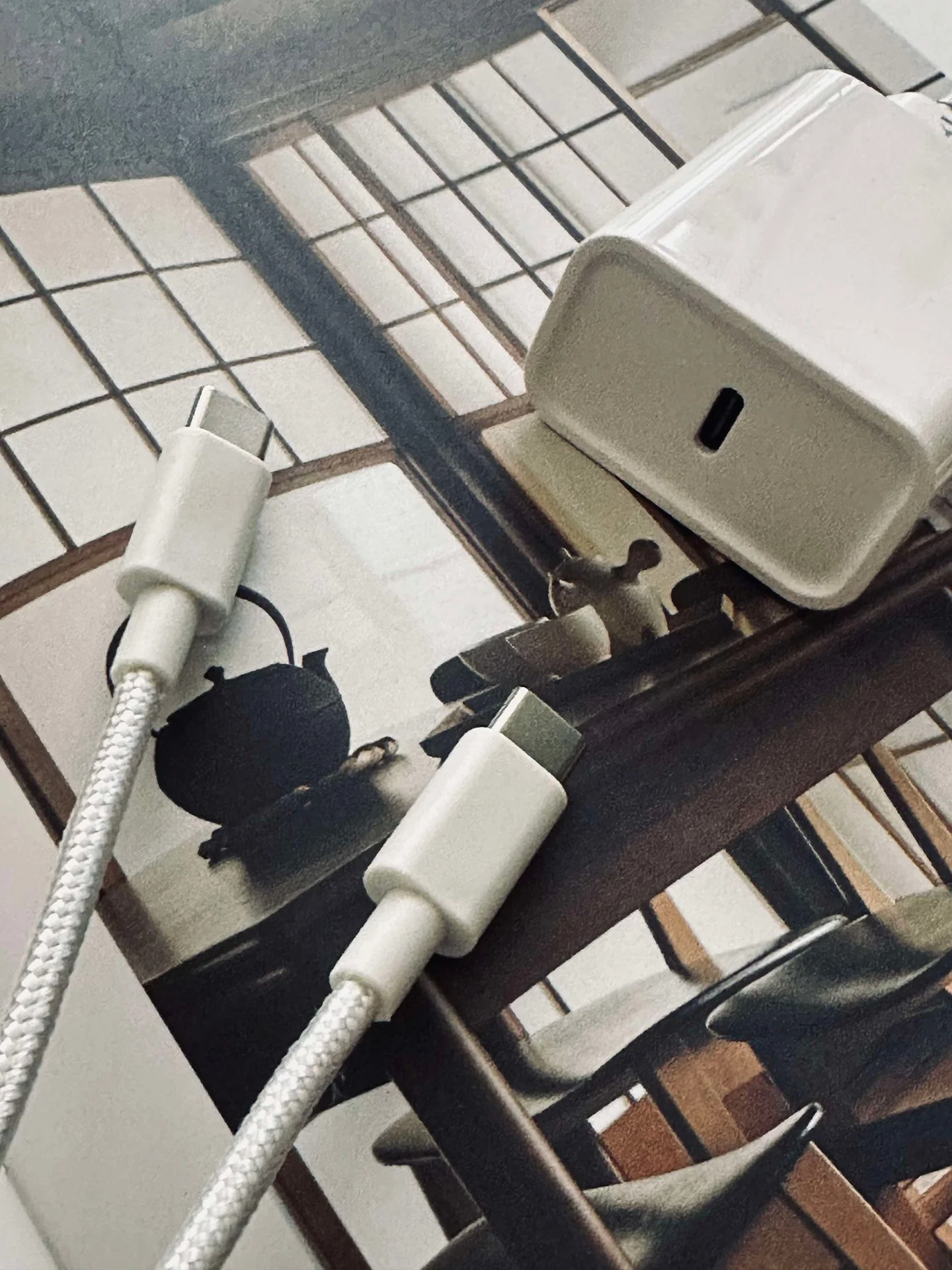 Lader USB-C + 1 m nylonkabel: USB-C til USB-C - Image 3