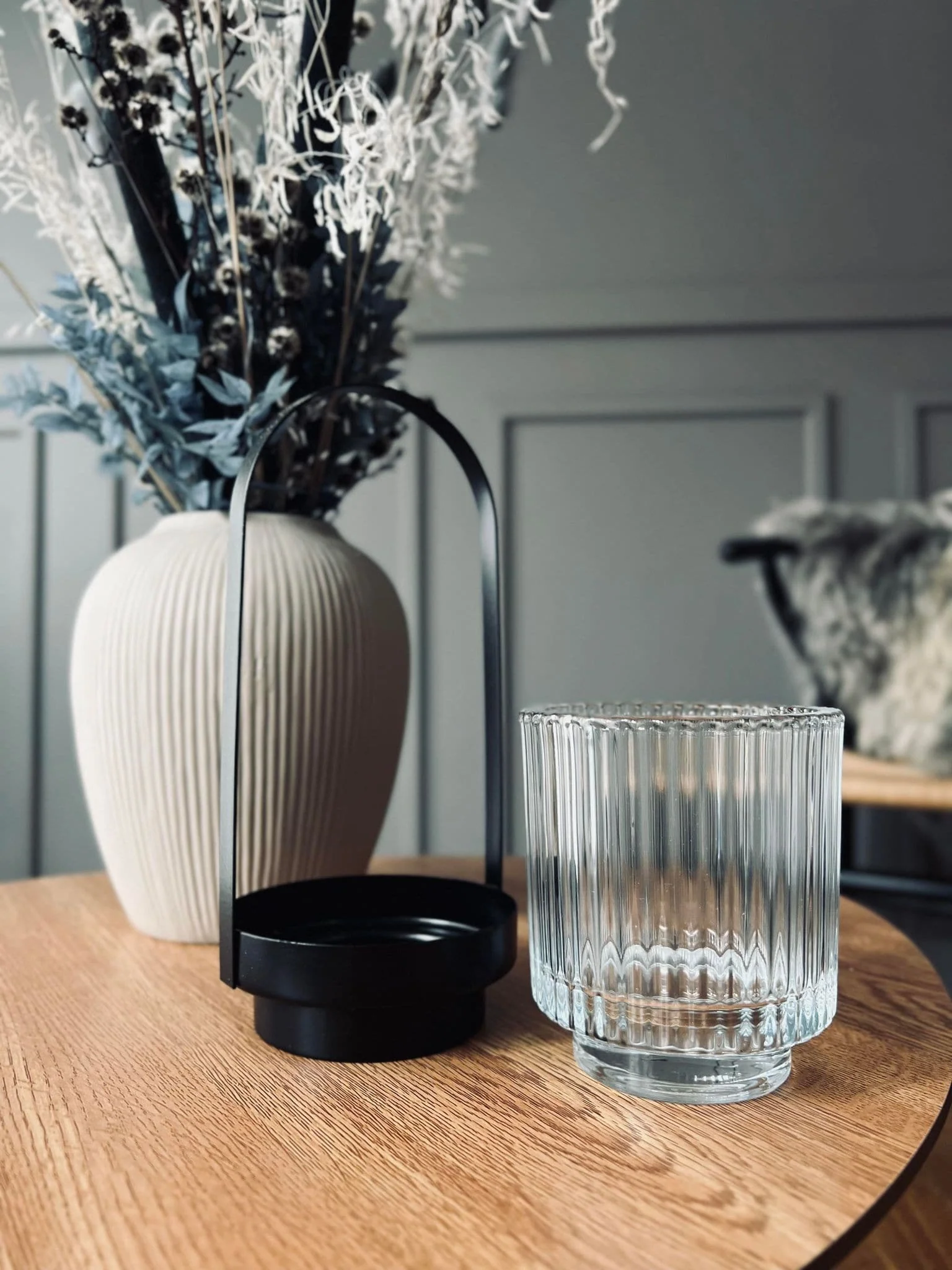 Telysholder / lanterne til telys med hank - Klart glass - Image 3