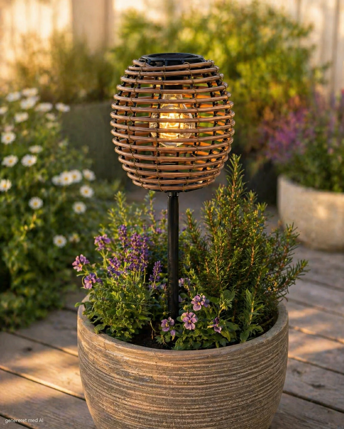 Lanterne på spyd 53 cm - Solar Natur - Image 2