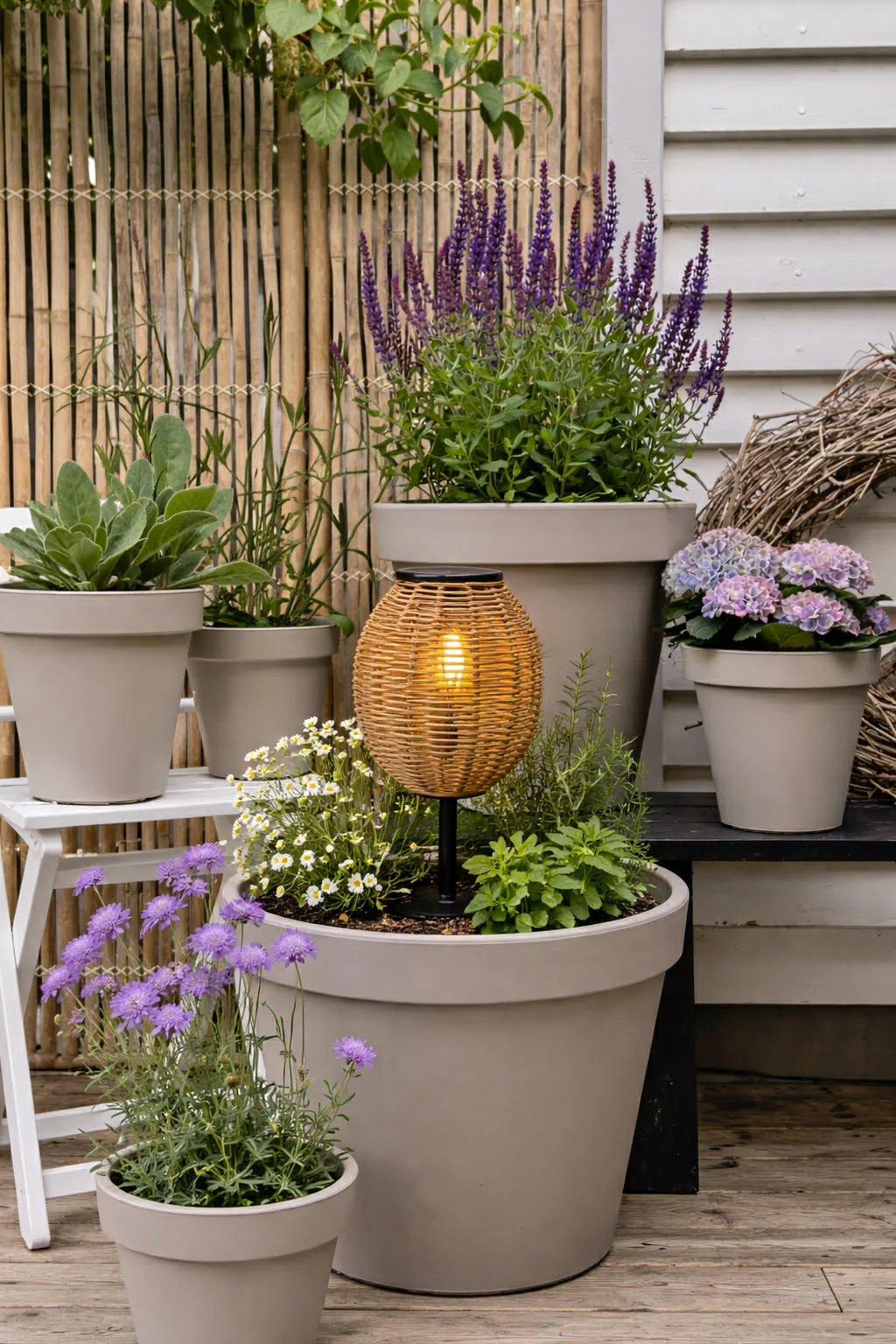 Lanterne Solar på spyd - Rattan - Image 3