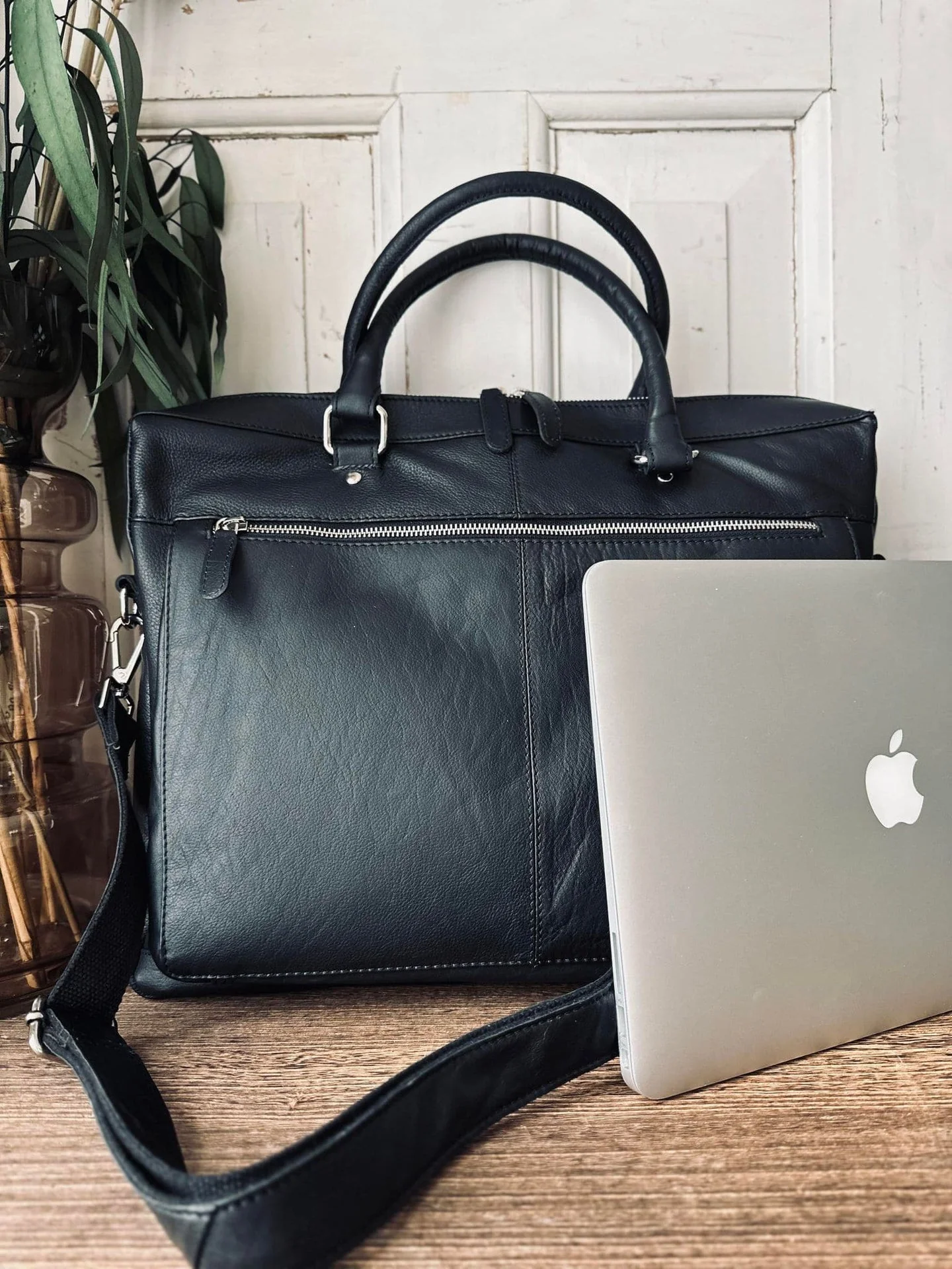 Laptop / arbeidstaske Maisy - Svart skinn - Image 2