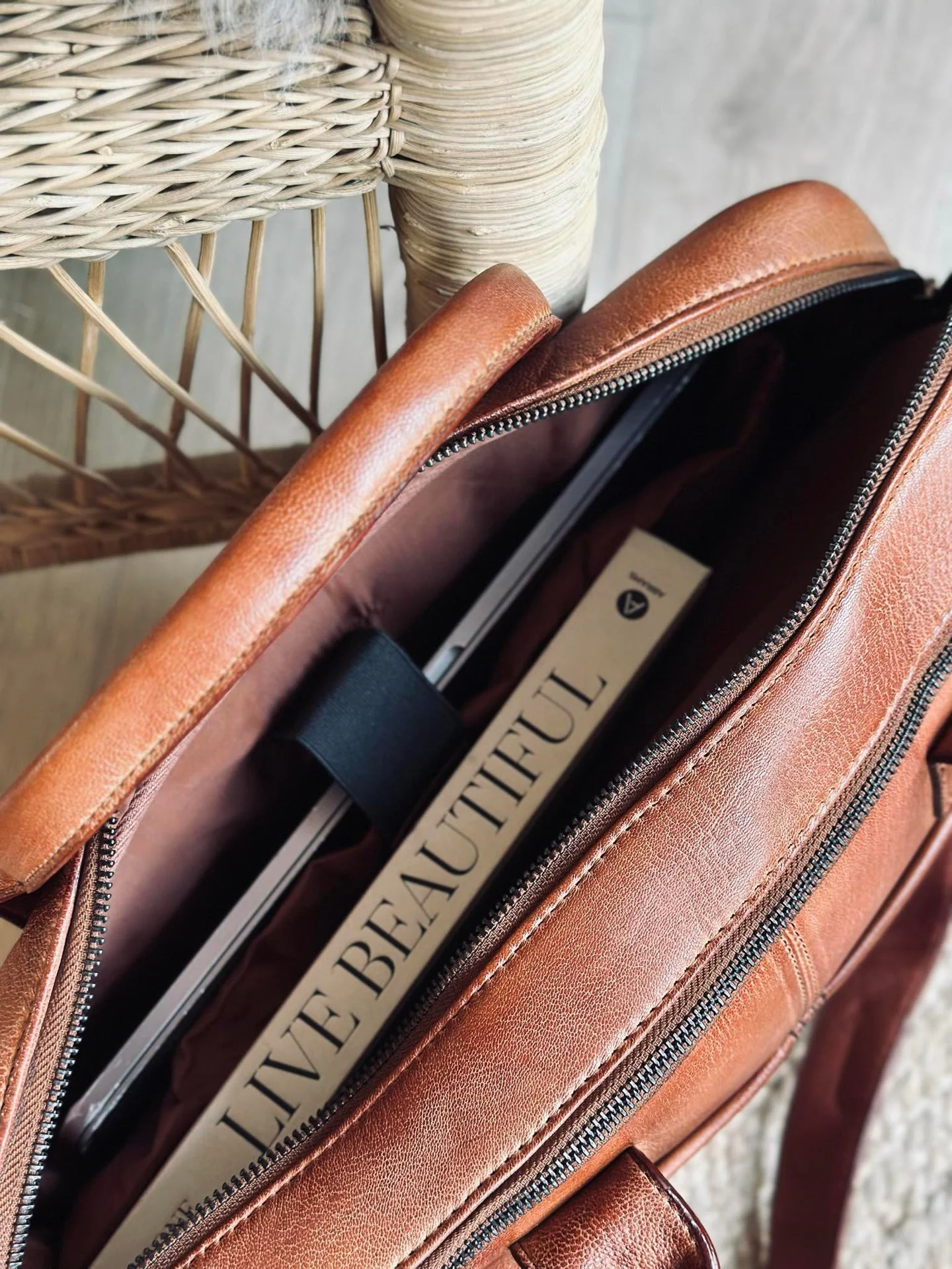 Laptoptaske cognac - Image 3