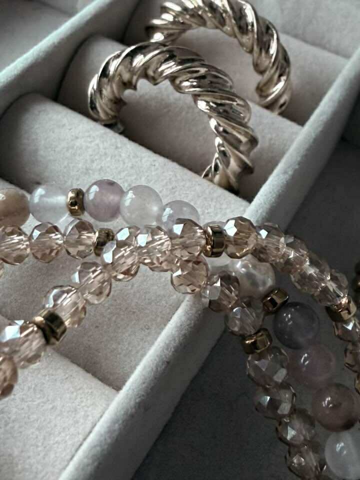 Armbånd Leah Blush/Natur – Sett med 3 stk - Image 4