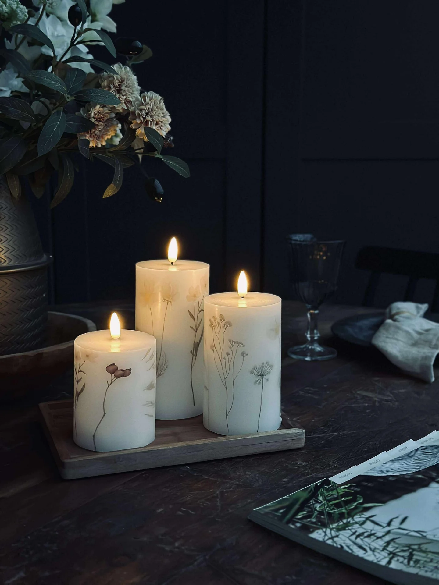 LED blokklys FLOWER – Sett m. 3 stk og fjernkontroll - Image 4
