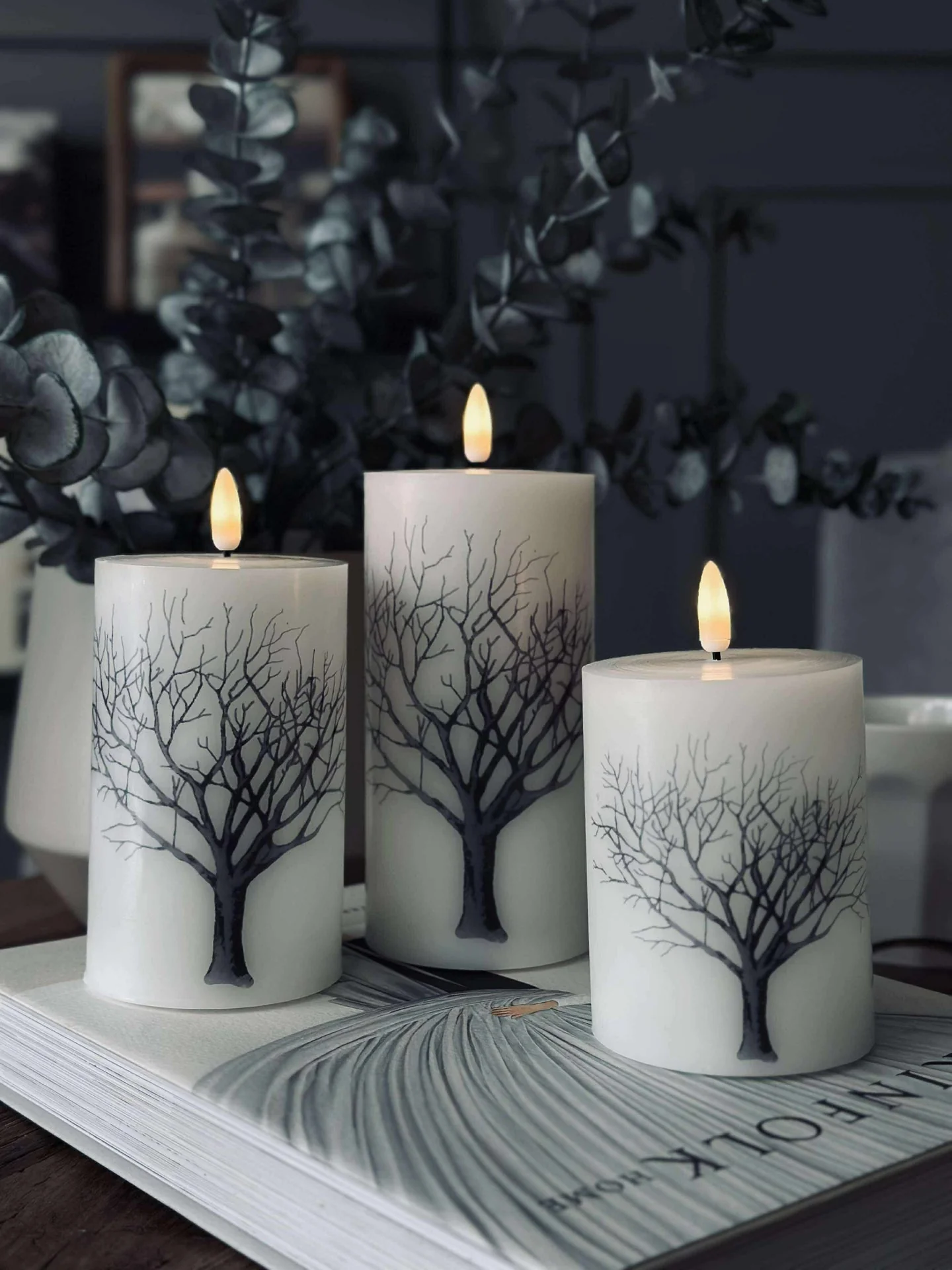 LED blokklys Nature – Sett m. 3 stk og fjernkontroll - Image 2