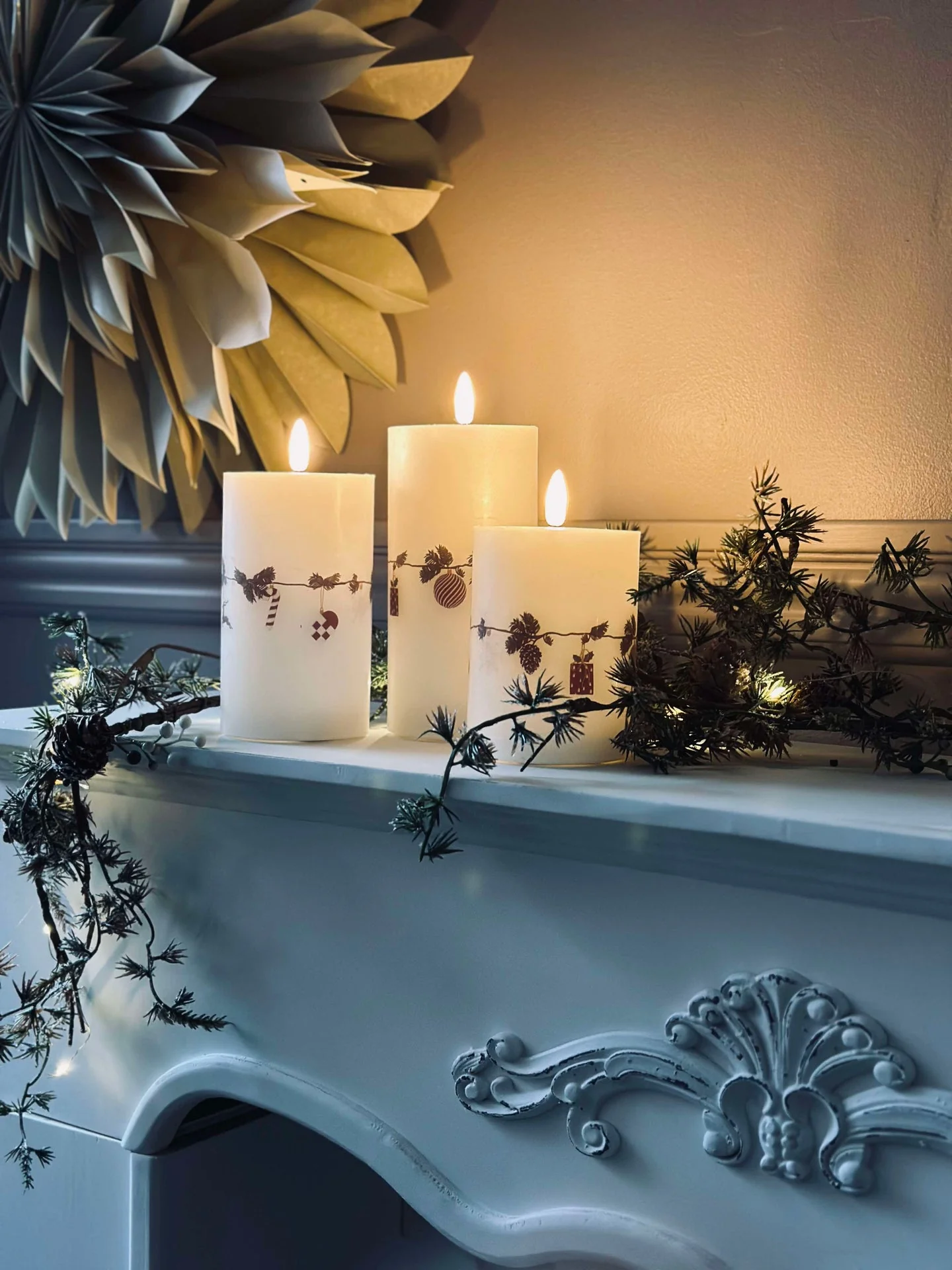 LED Bloklys Jul - Sett med 3 stk - Image 6
