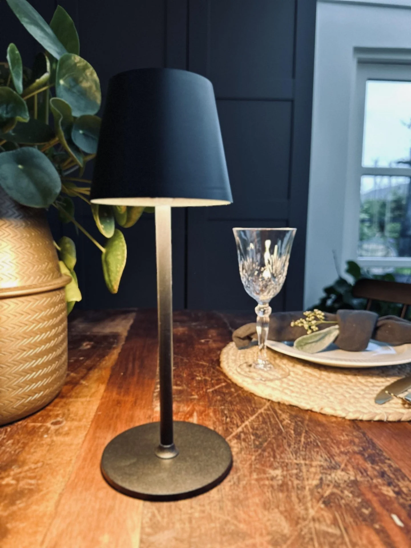 LED Bordlampe oppladbar – Svart - Image 5