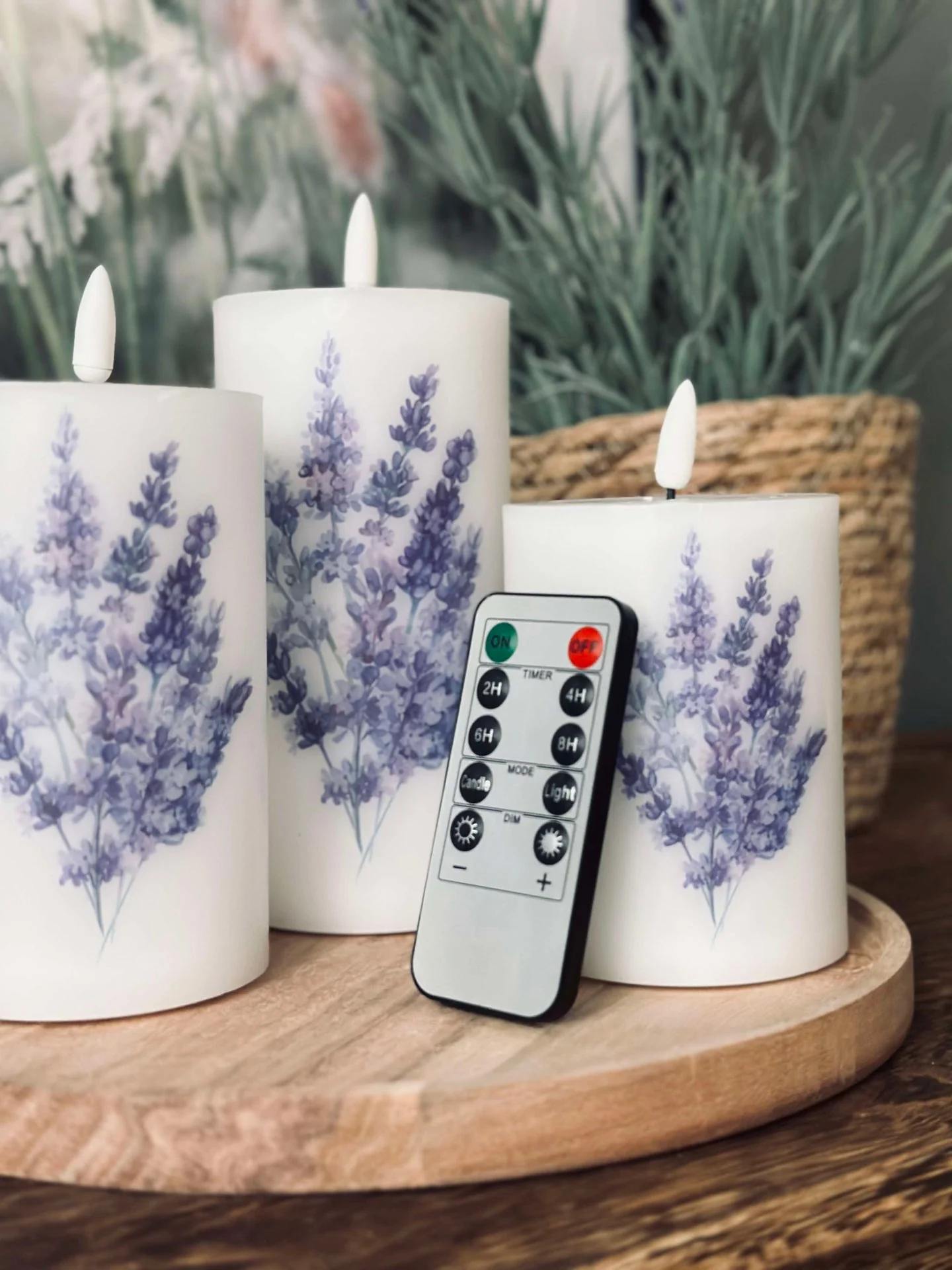 LED FLORA Lavendel – Sett med 3 stk og fjernkontroll - Image 8