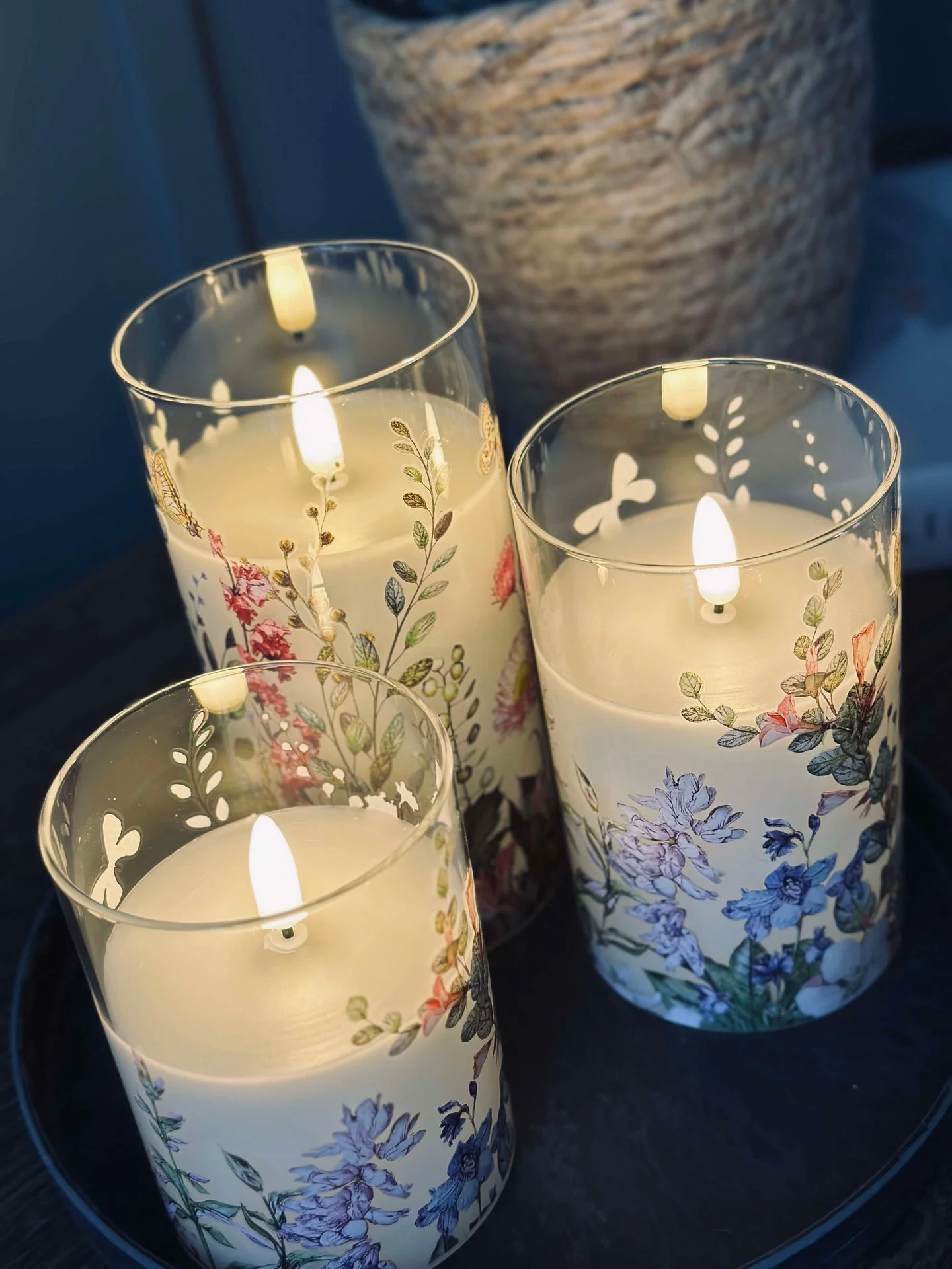 LED FLORA Cylinder – Sett med 3 stk. og fjernkontroll - Image 2
