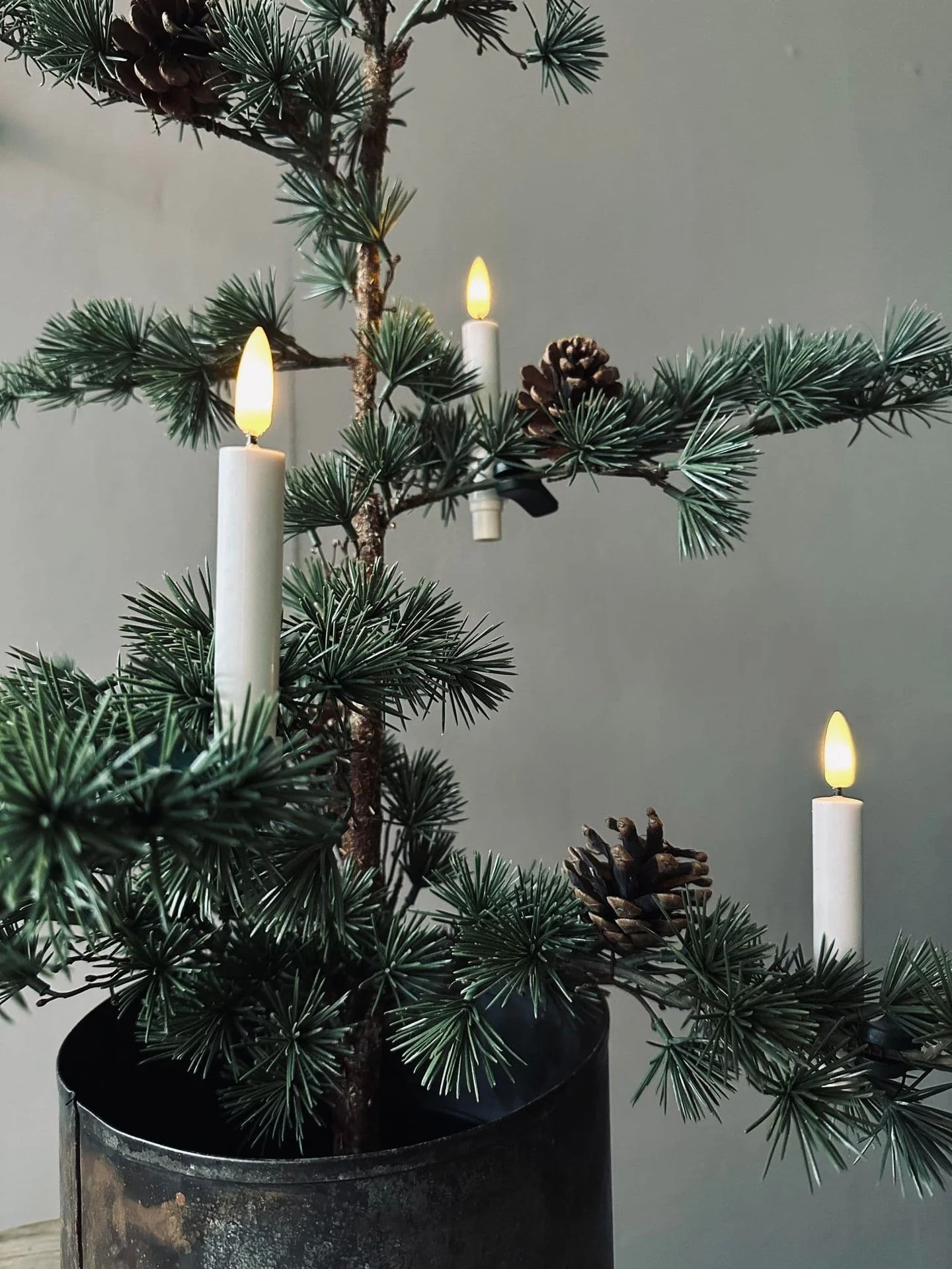 LED Juletrelys Voks 10 stk m. fjernkontroll
