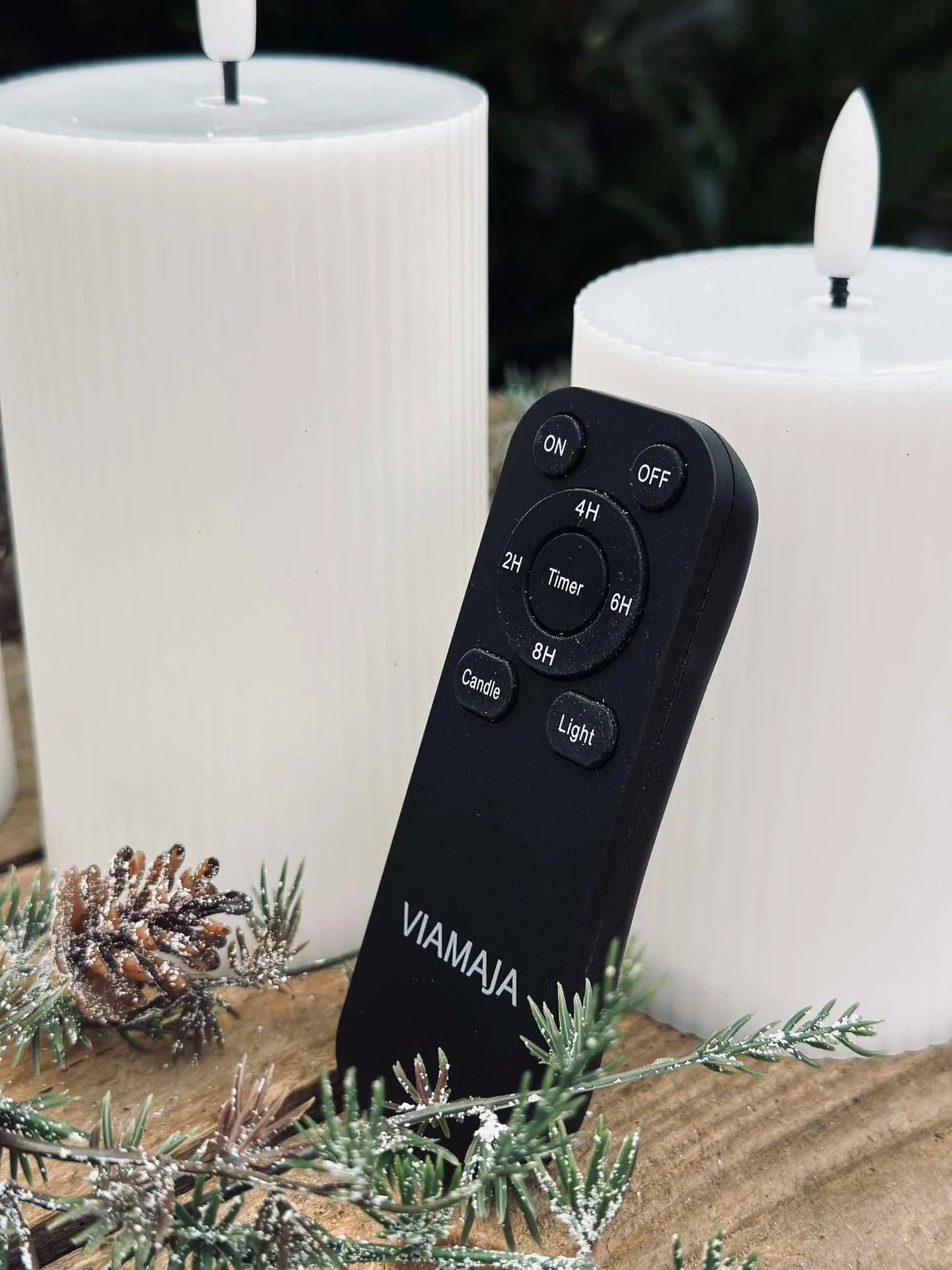 LED bloklys med riller 3 stk. - Utendørs Hvit - Image 4
