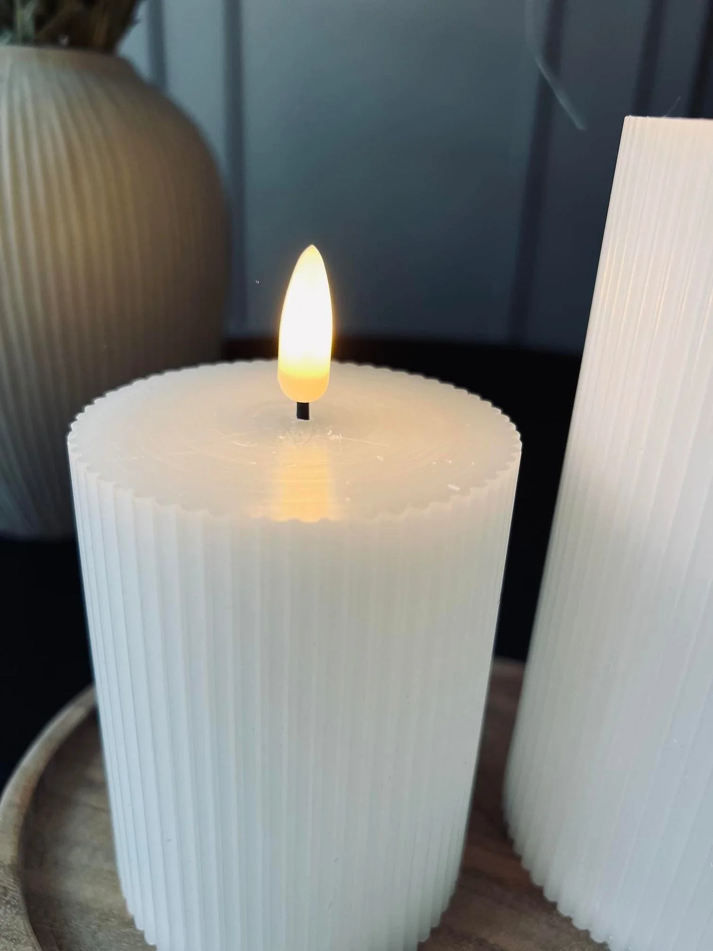 LED blokklys med riller - Sett med 3 stk inkl. fjernkontroll - Image 9