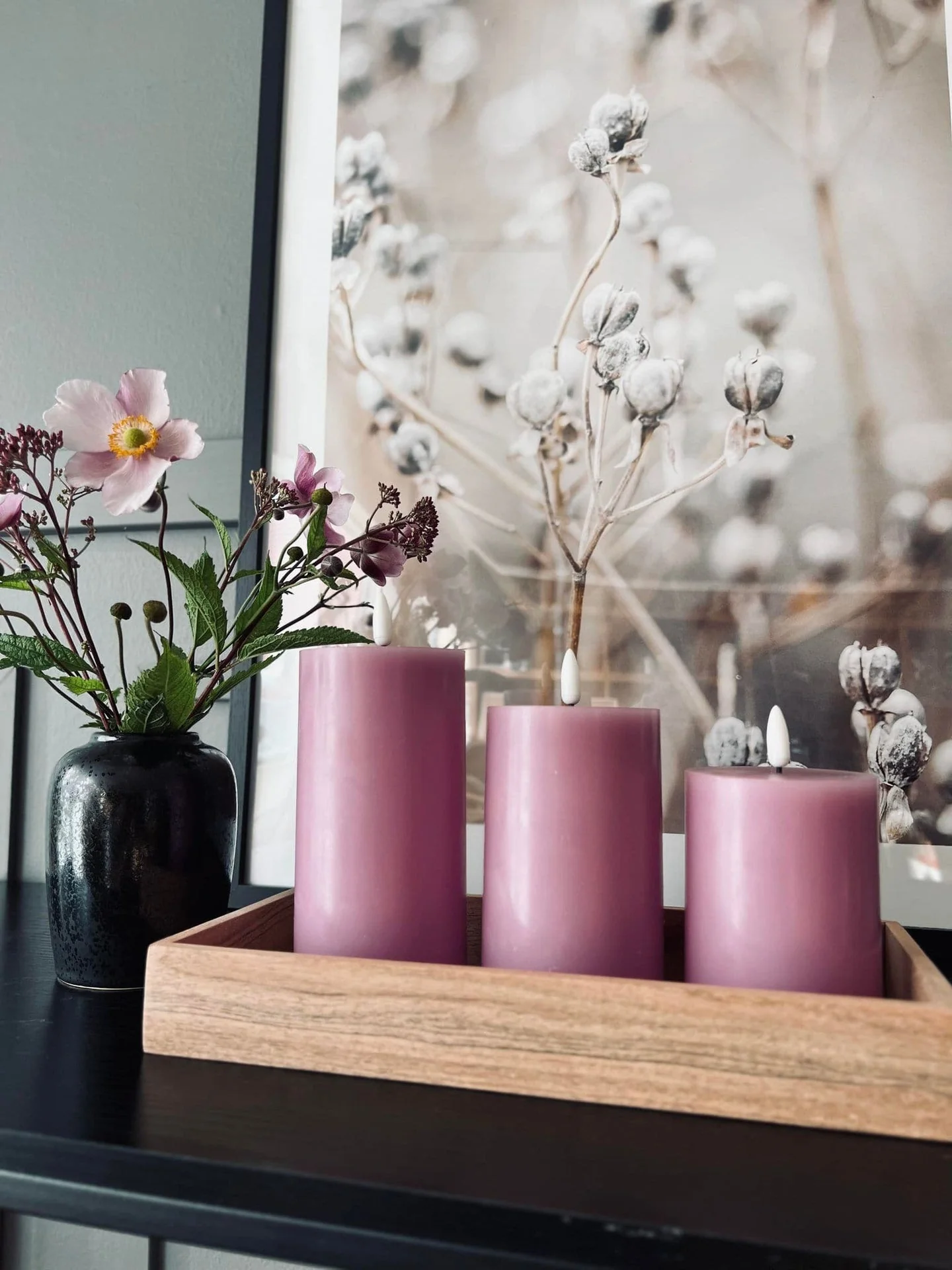 LED blokallys / FIOLETT 3 stk – inkl. fjernkontroll - Image 5