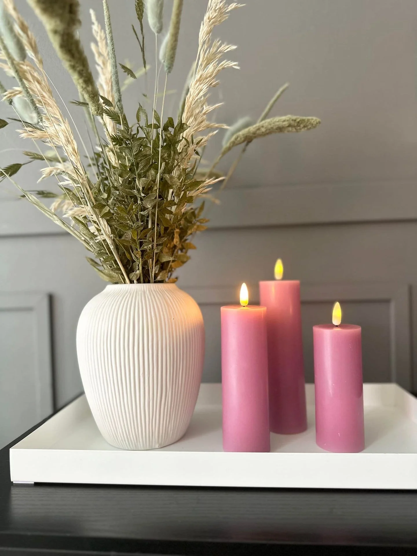 LED Blokklys / FIOLETT 3 stk – inkl. fjernkontroll