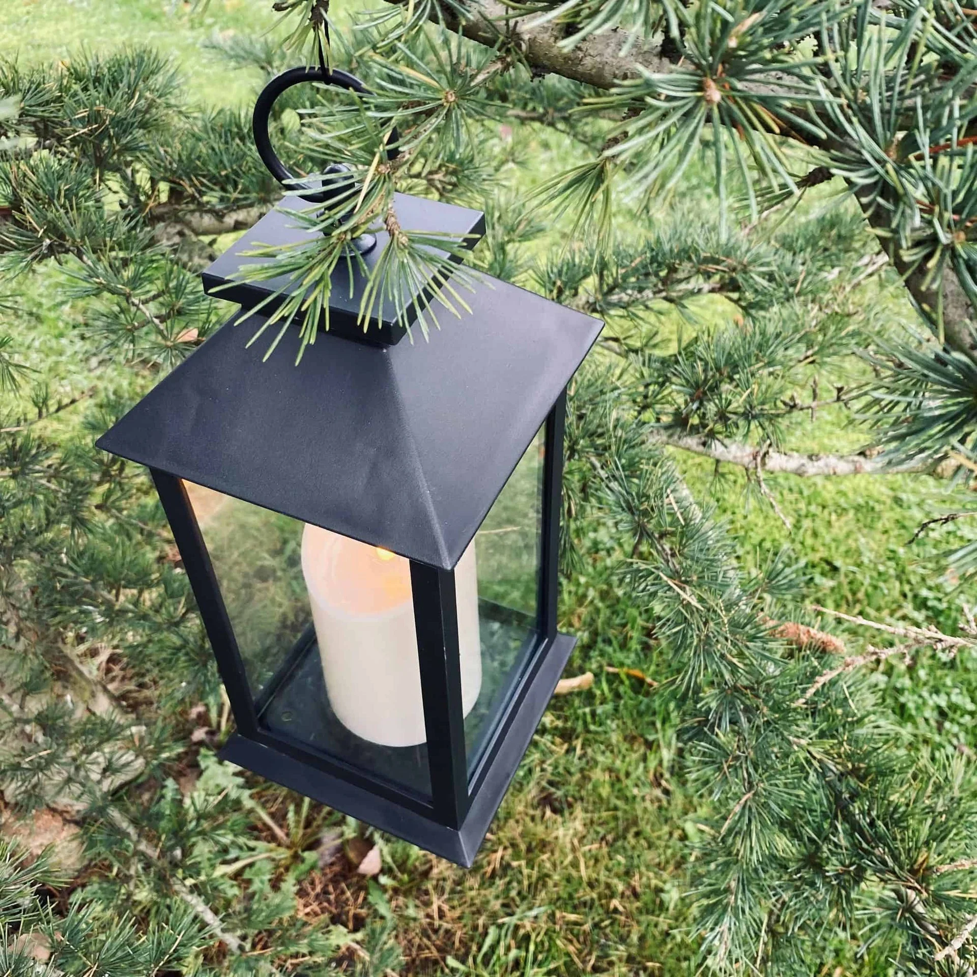 LED-lykt med blokklys og timer - Godkjent for innendørs og utendørs - Image 2