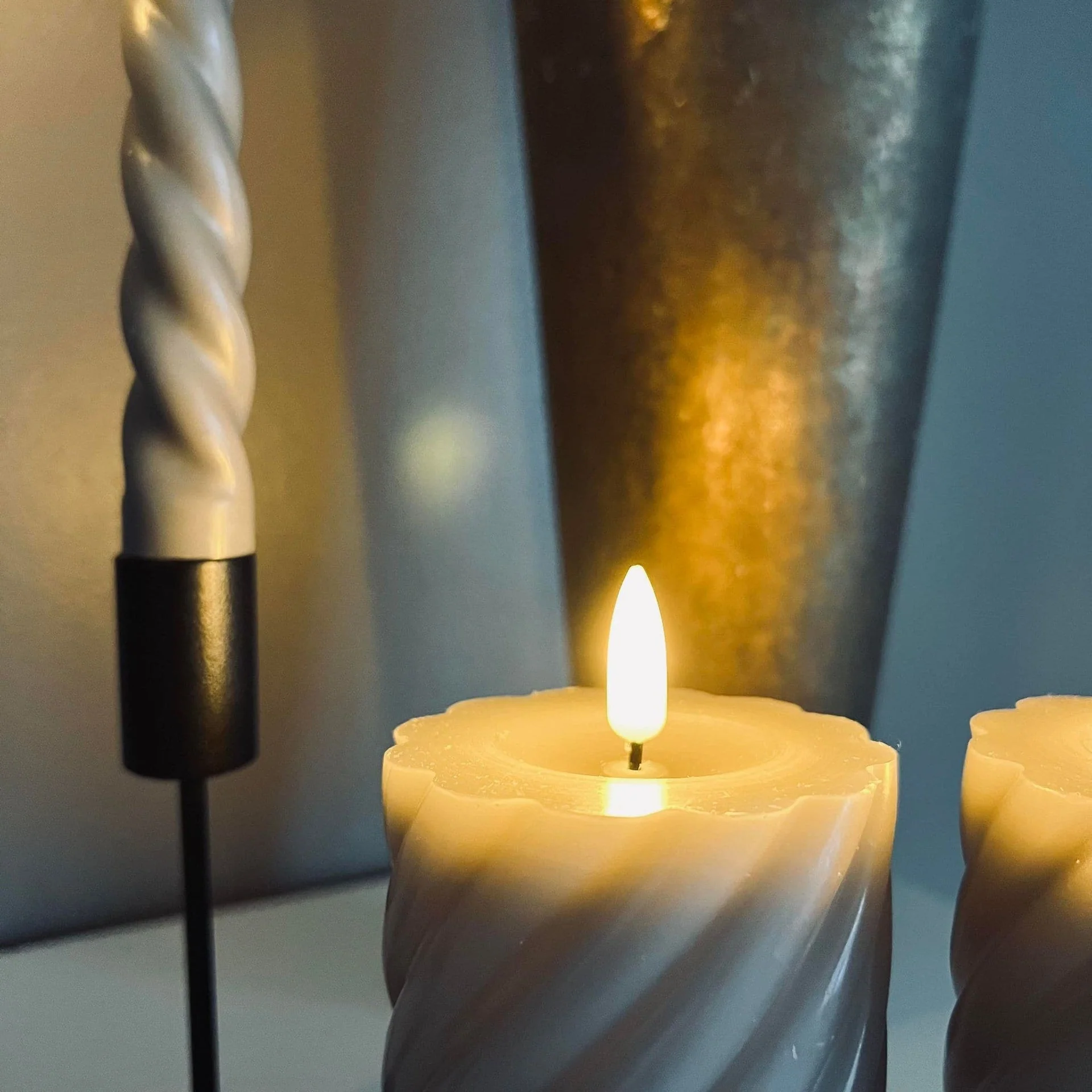 LED-lyspakke med 4 lys og fjernkontroll - Varm grå - Image 4