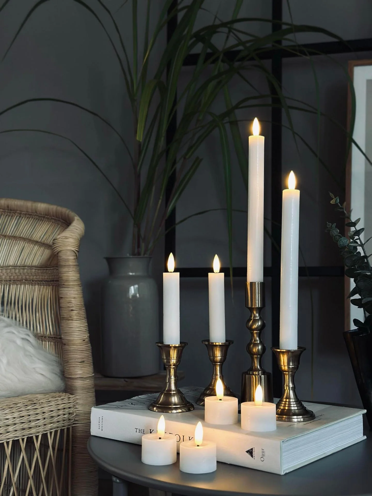 LED-lyspakke med 8 deler - Hvit