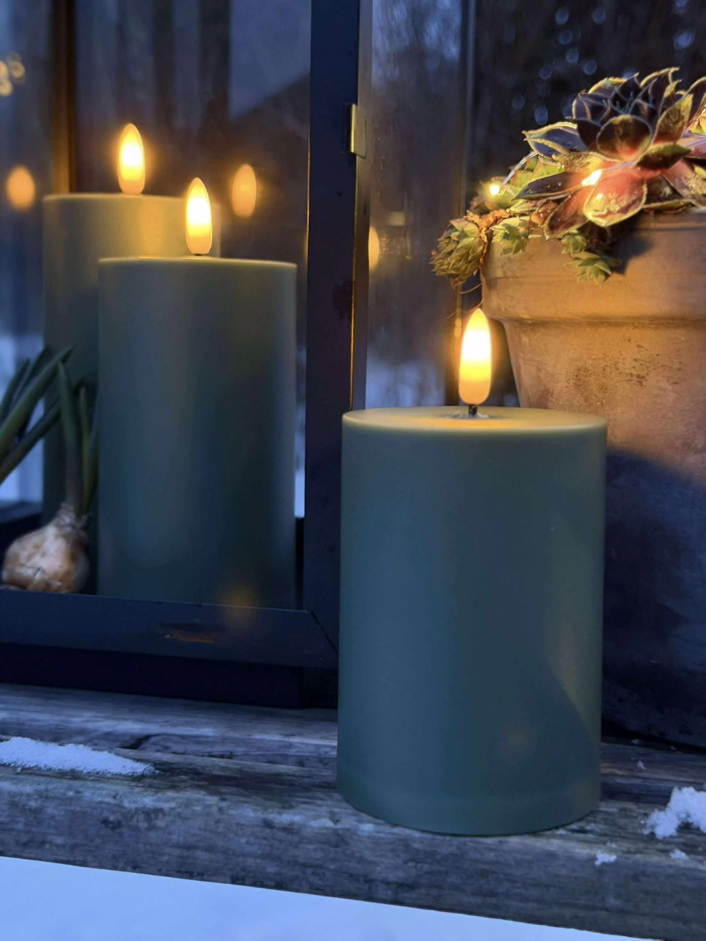 LED Utendørs Bloklys - Sett av 3 stk - Grønn - Image 7