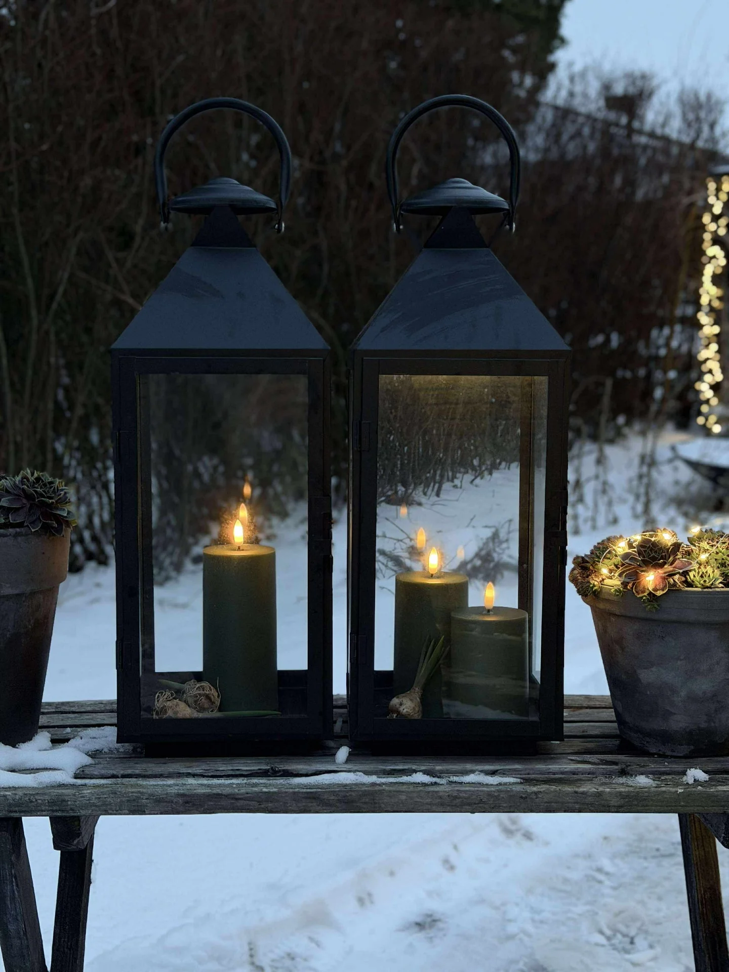LED Utendørs Bloklys - Sett av 3 stk - Grønn - Image 9