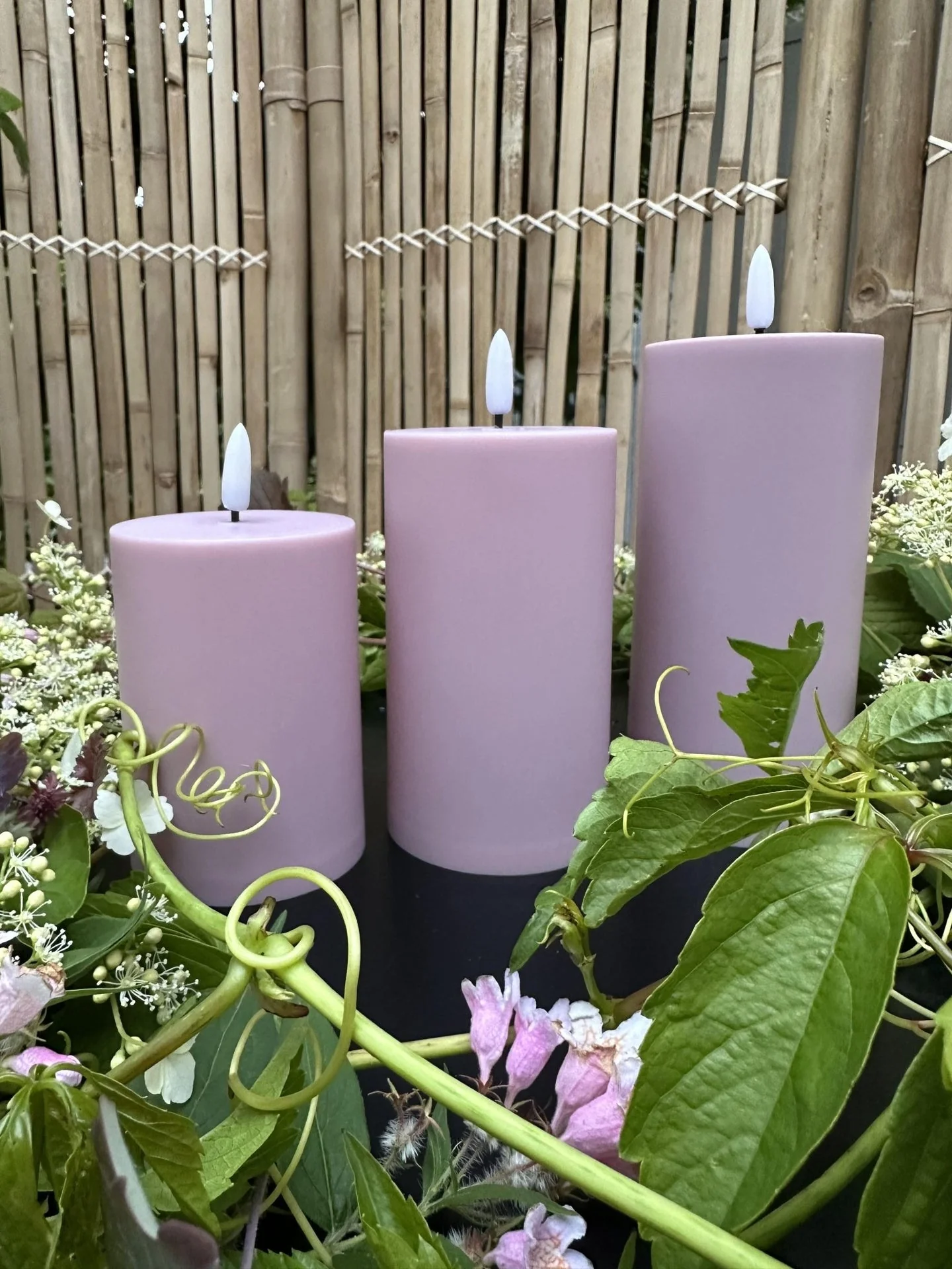 LED Utendørs Bloklys sett av 3 stk – Rosa - Image 4