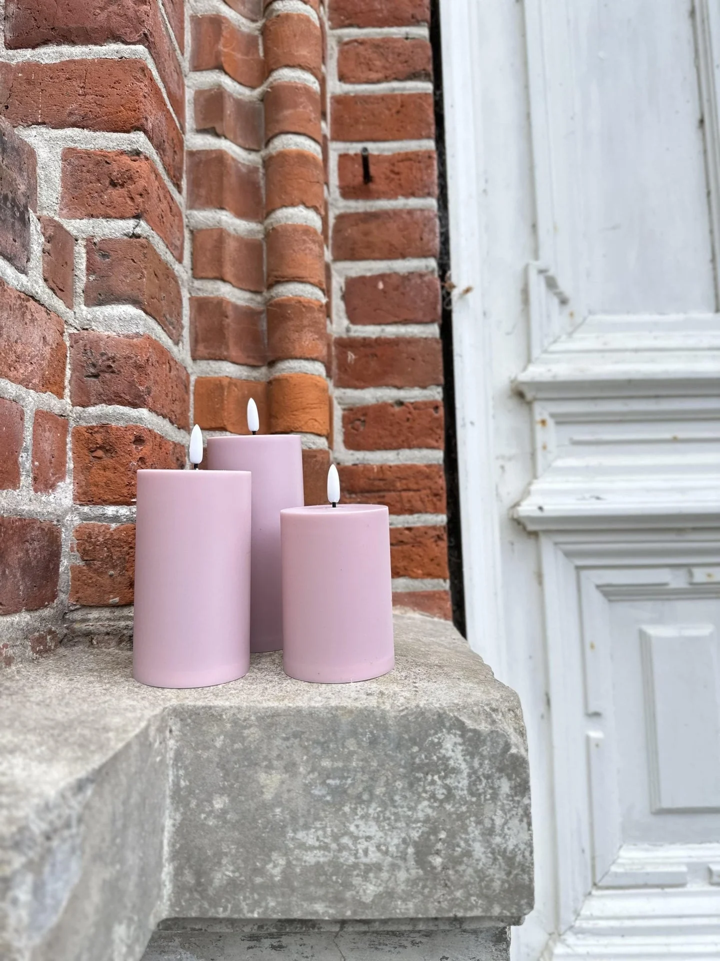 LED Utendørs Bloklys sett av 3 stk – Rosa - Image 7
