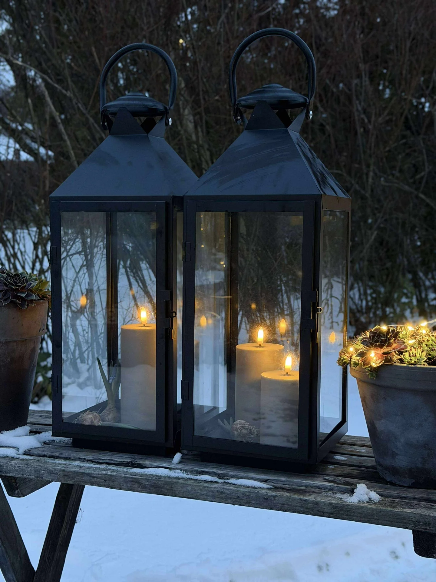LED Utendørs Bloklys sett av 3 stk – Sand - Image 9