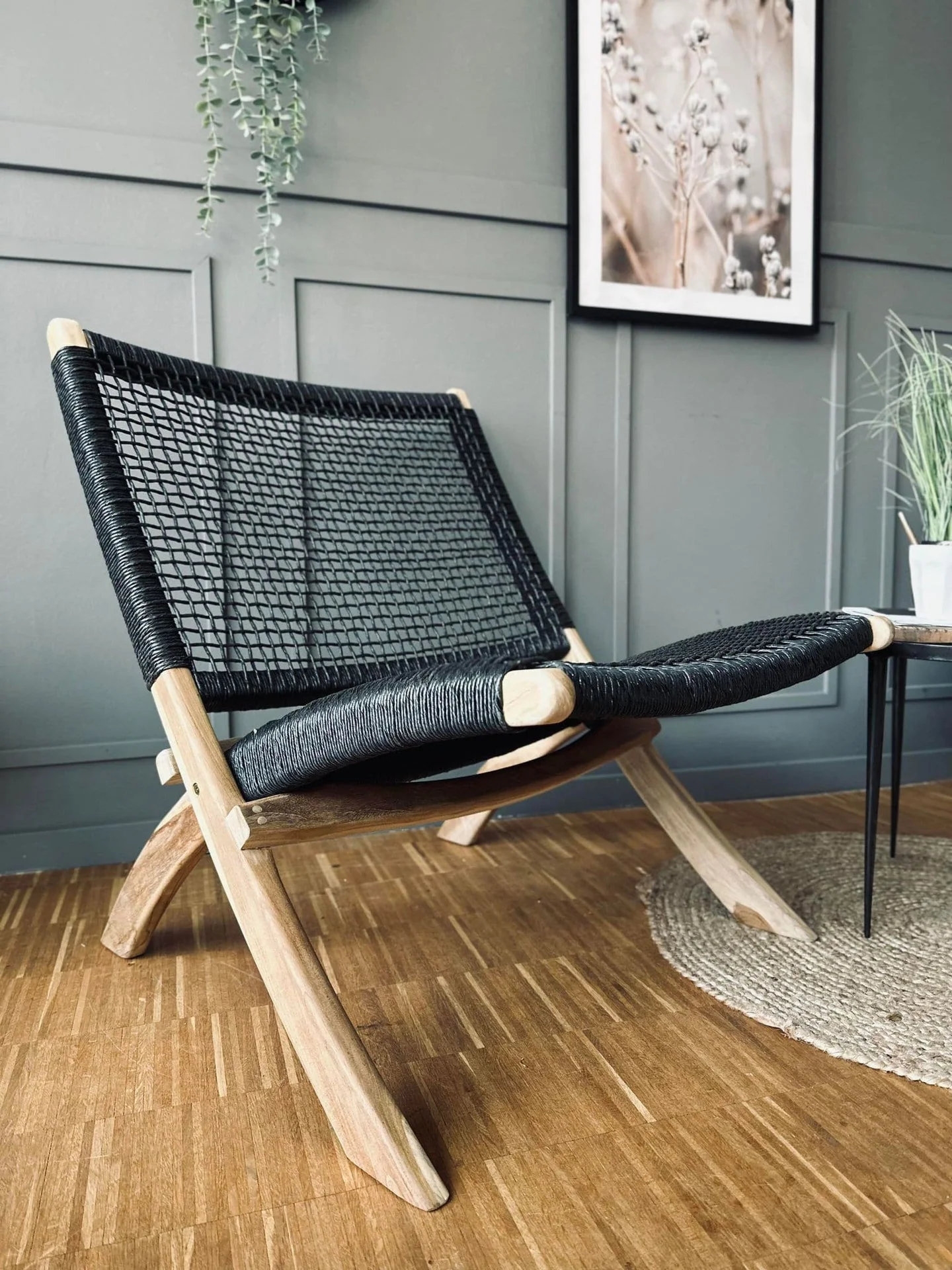 Lenestol Teak Black - Godkjent for innendørs og utendørs - Image 2