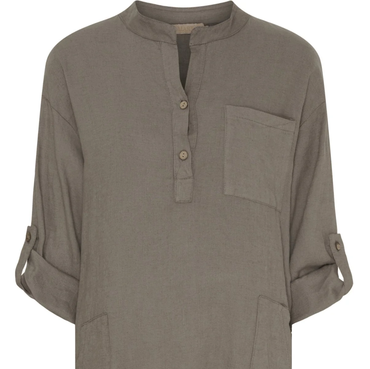 Kjole i lin – Fango / beige - Image 2