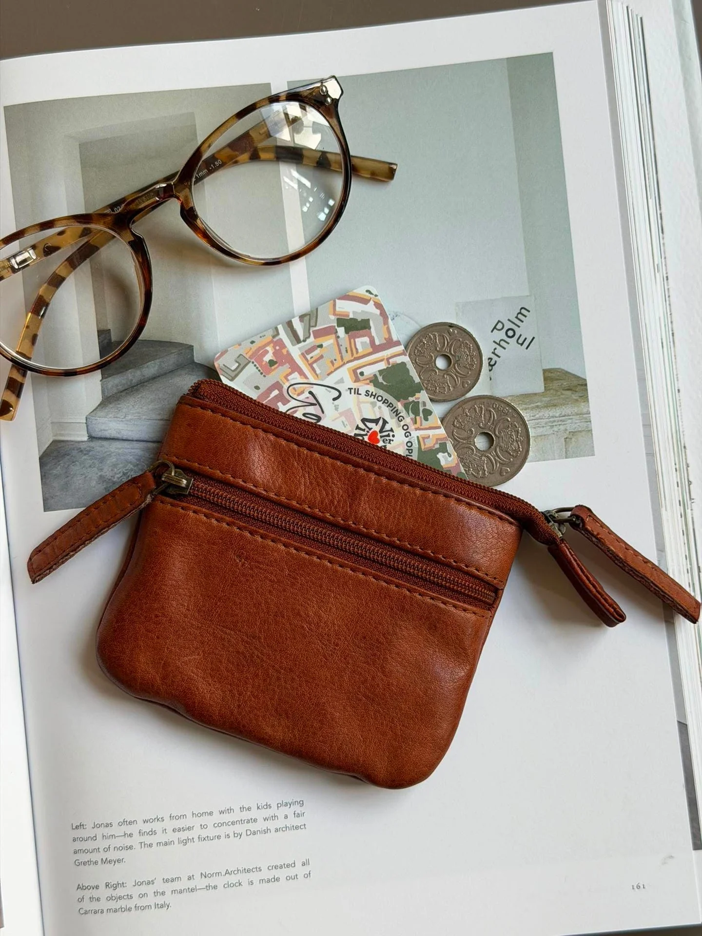Lommebok - washed dark cognac
