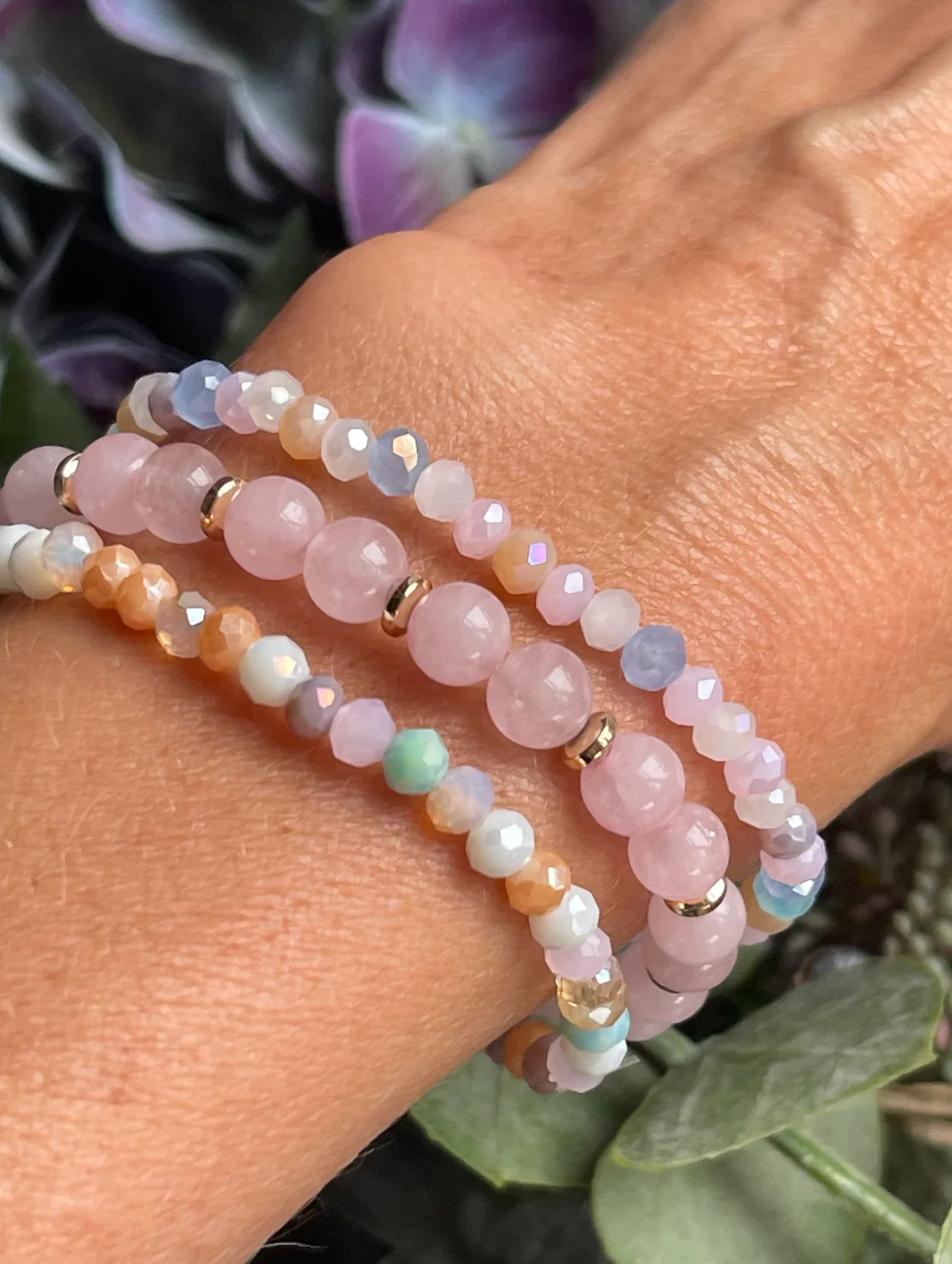 Armbånd Luna Soft pink – Sett med 3 stk - Image 2