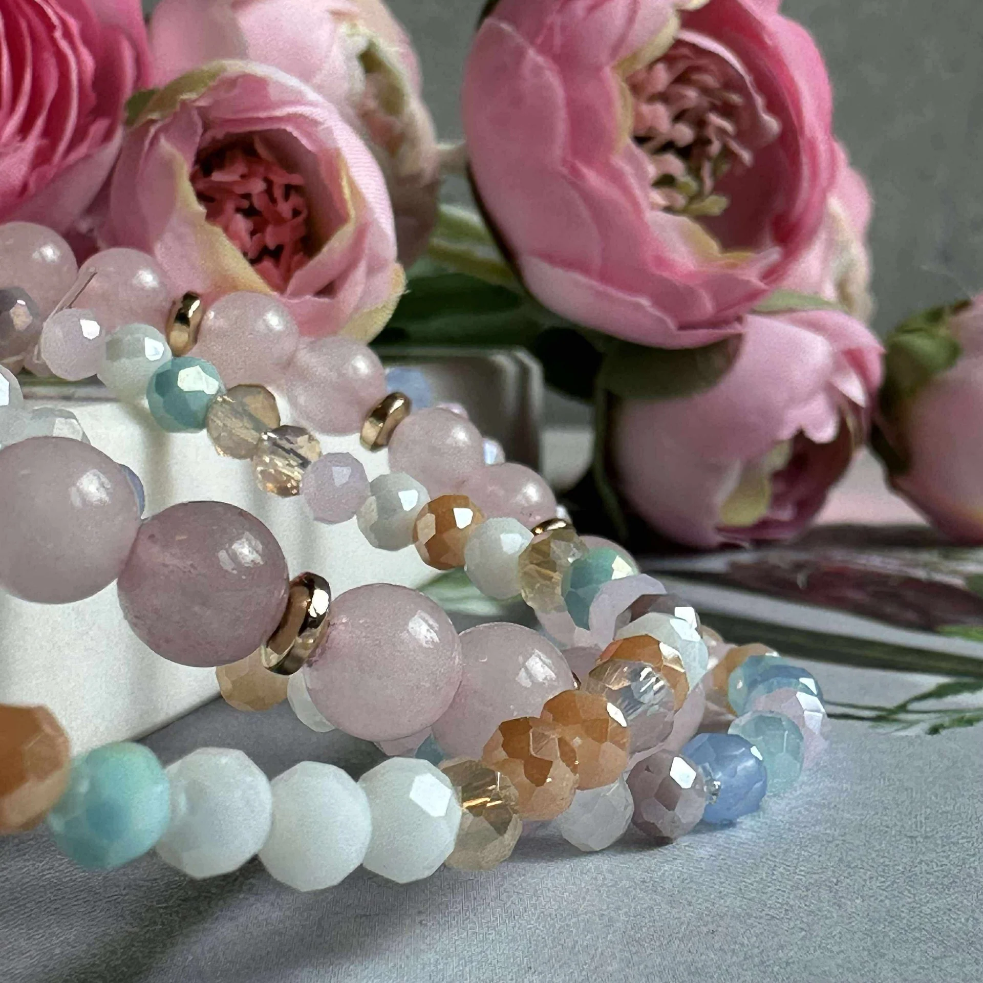 Armbånd Luna Soft pink – Sett med 3 stk - Image 4
