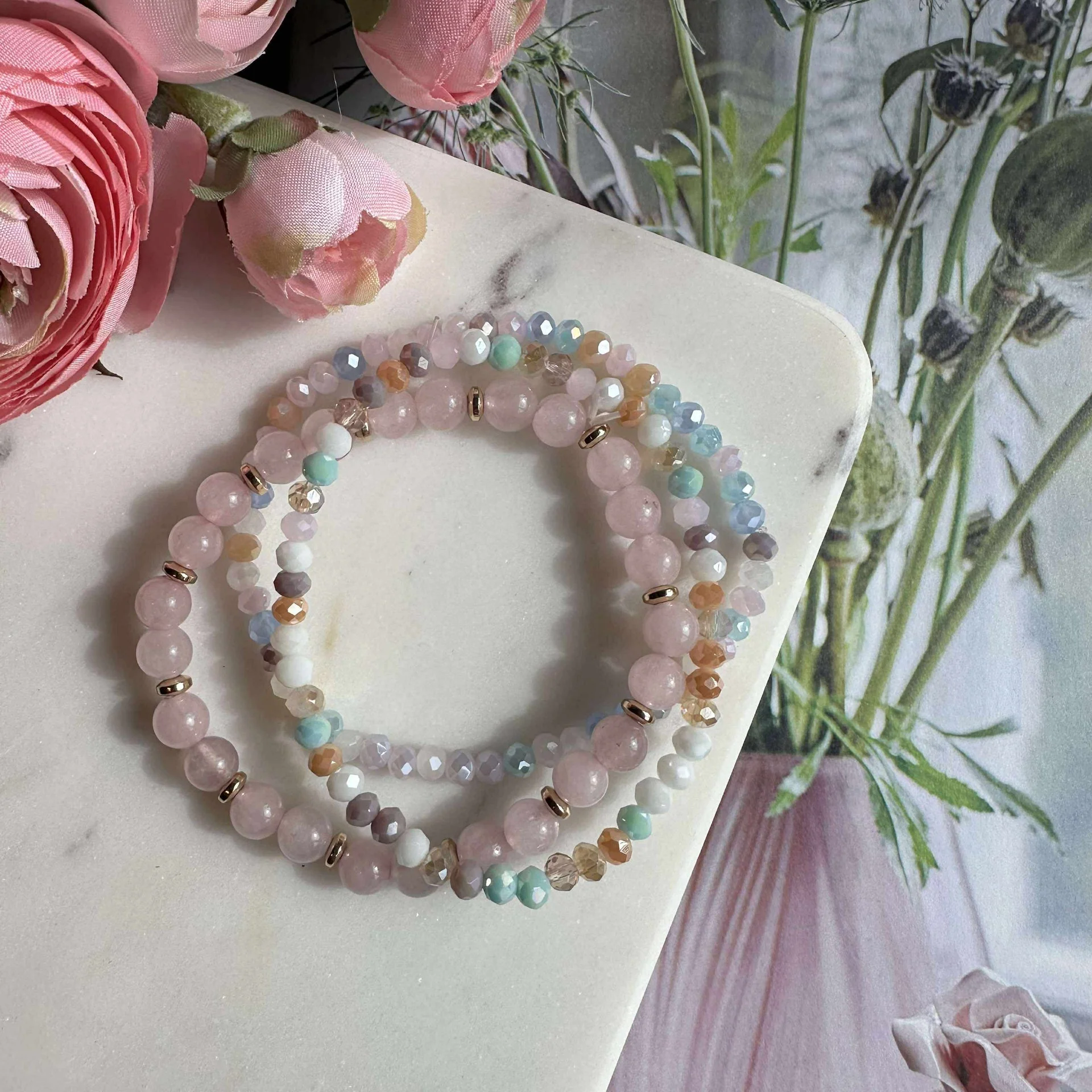 Armbånd Luna Soft pink – Sett med 3 stk - Image 5