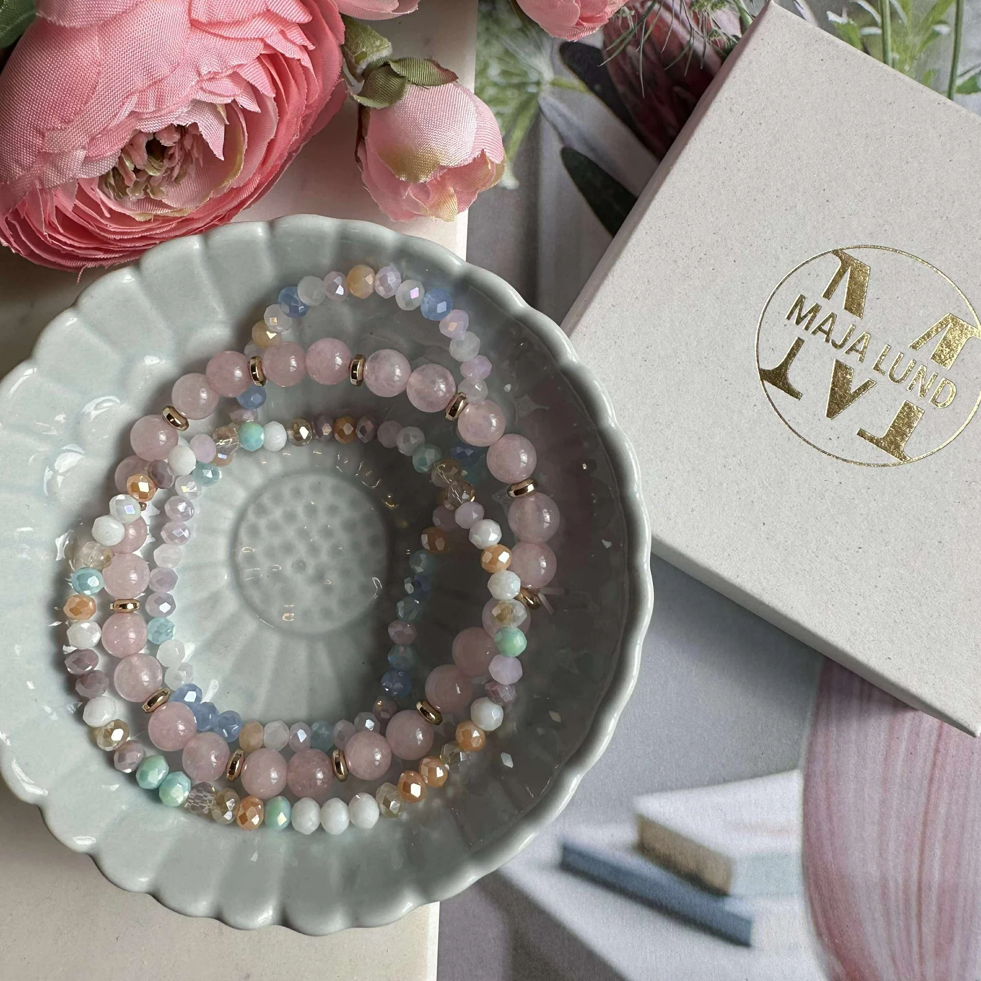Armbånd Luna Soft pink – Sett med 3 stk - Image 6
