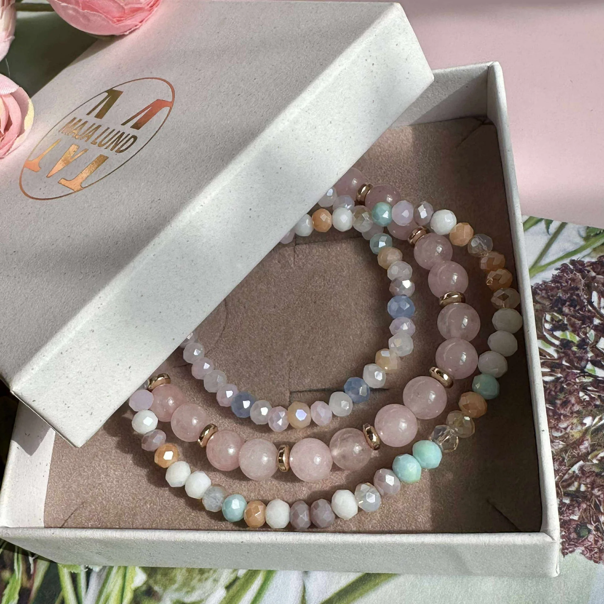Armbånd Luna Soft pink – Sett med 3 stk - Image 8