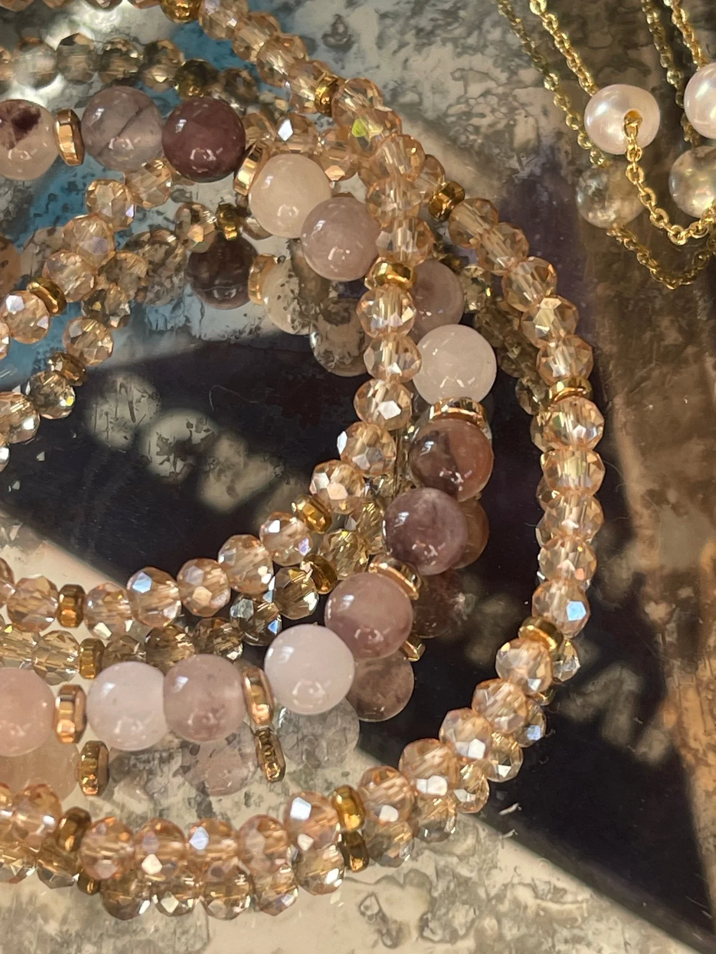 Armbånd Luna Blush Mix / Natur – Sett med 3 stk - Image 7