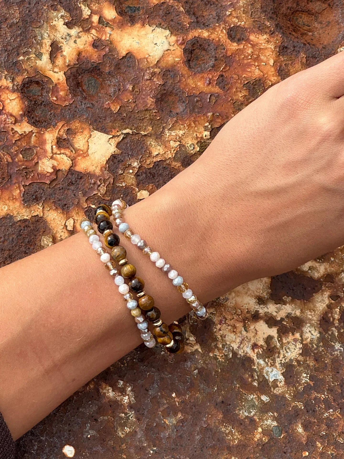 Armbånd Luna Tiger Eye – Sett med 3 stk