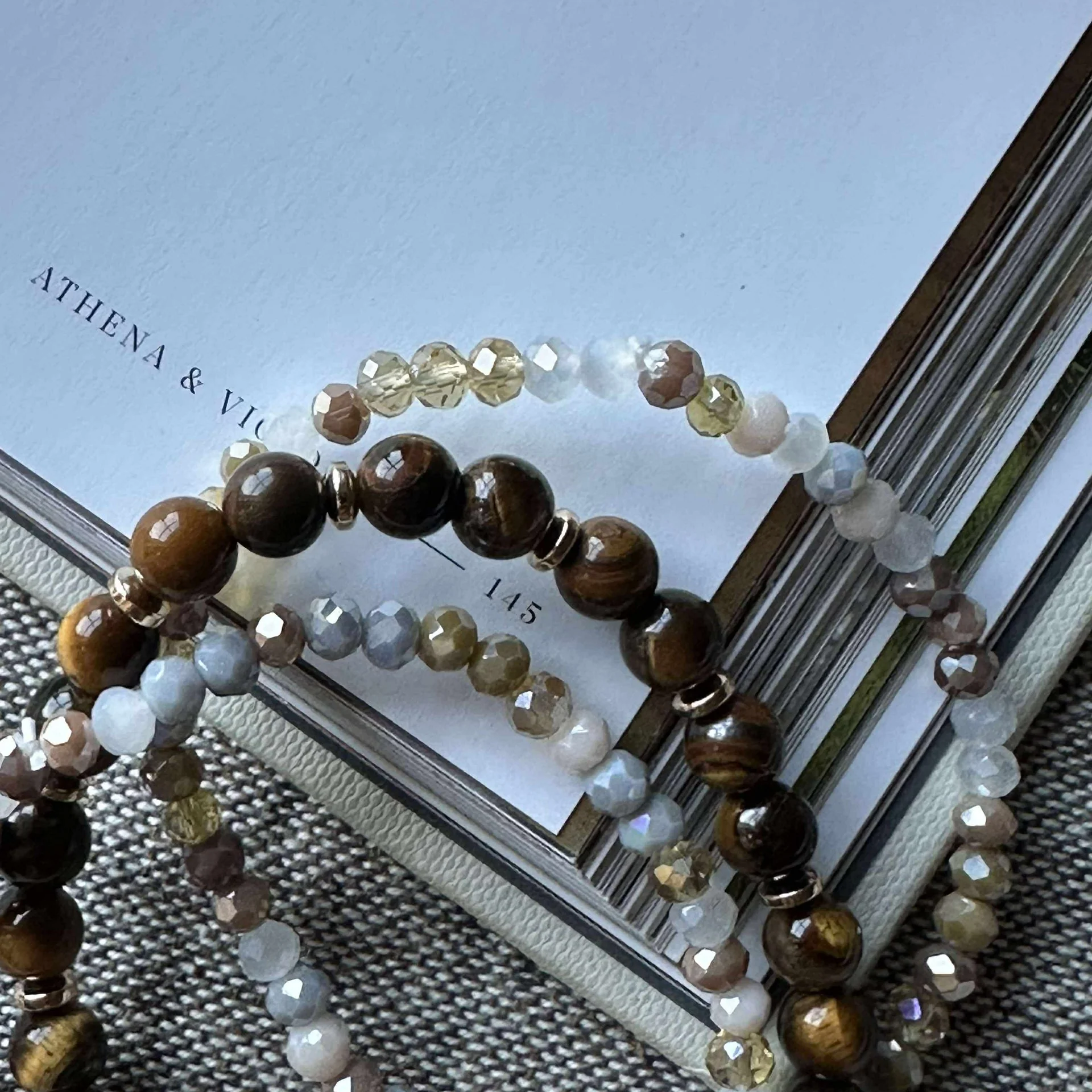 Armbånd Luna Tiger Eye – Sett med 3 stk - Image 8