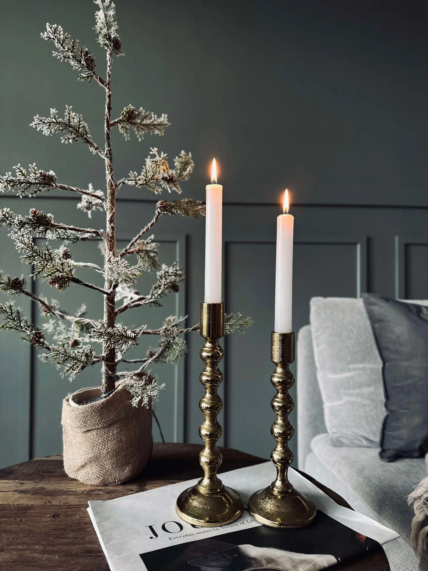 Lysestake med kuler - H 23 cm - Image 3