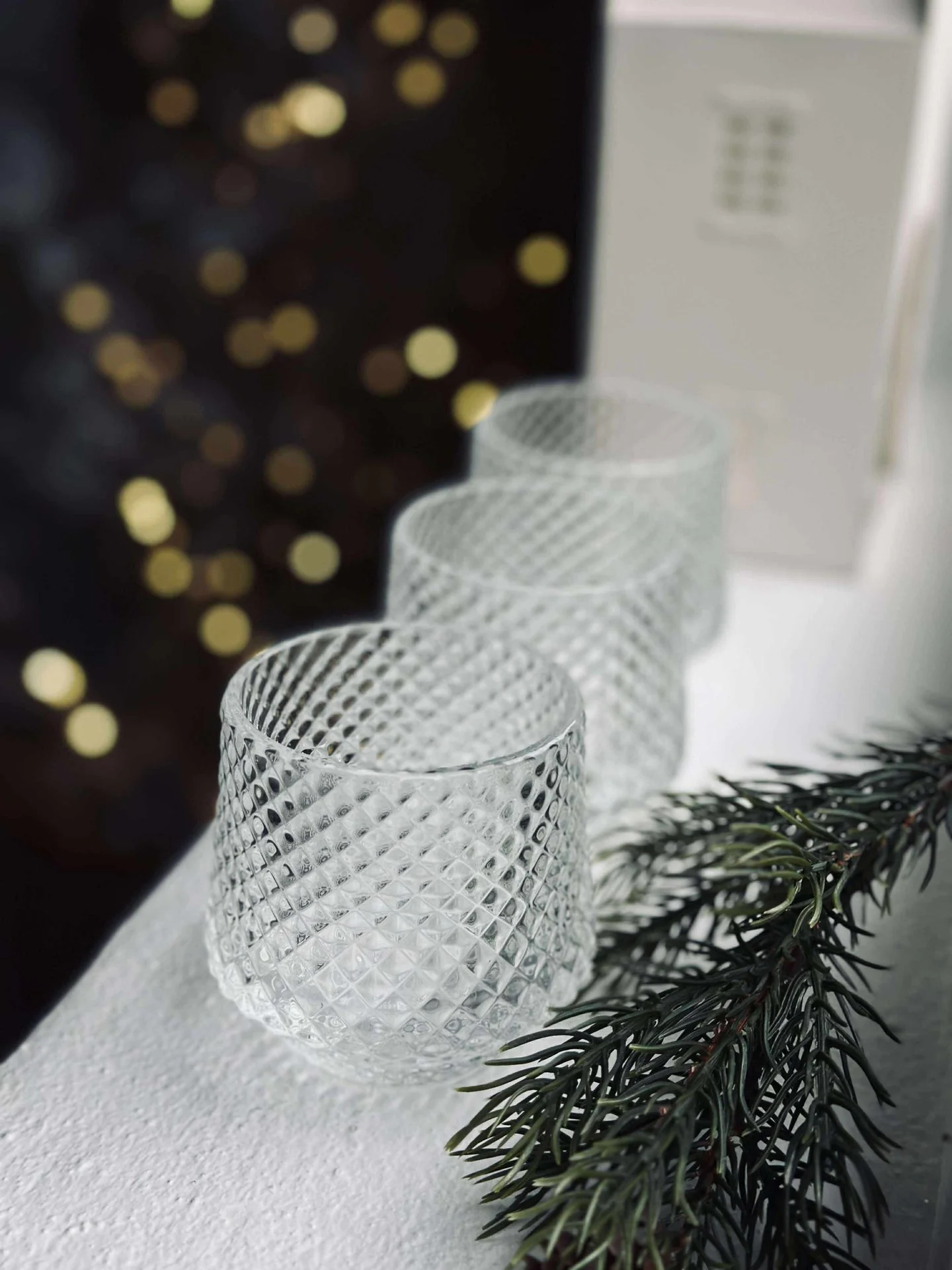 Lysestaker i klart glass - Sett med 3 stk. - Image 7
