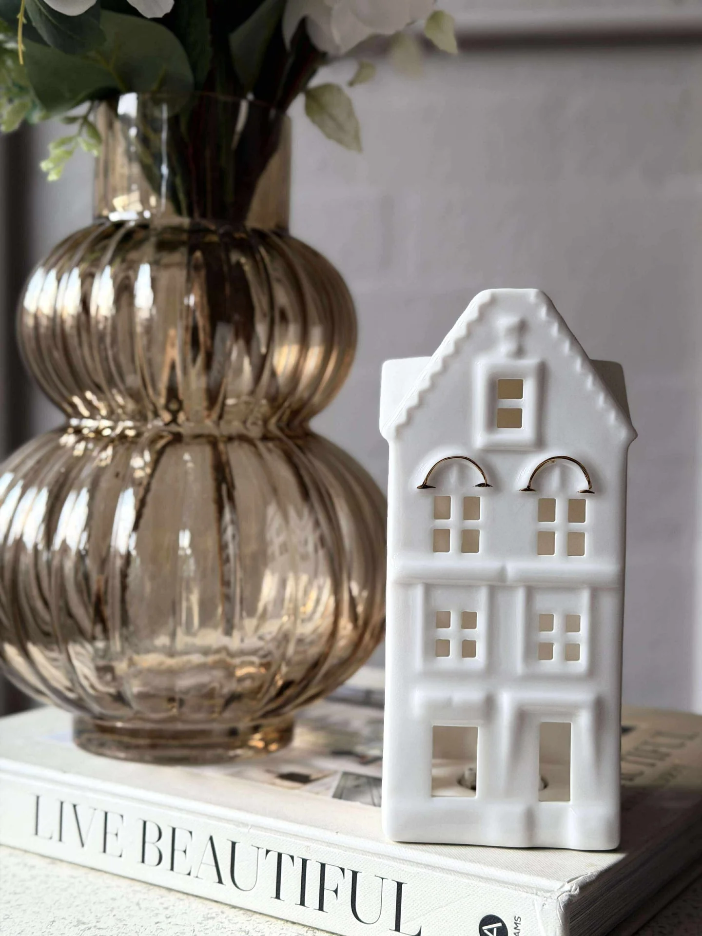 Lyshus med LED - Porselen - Image 4