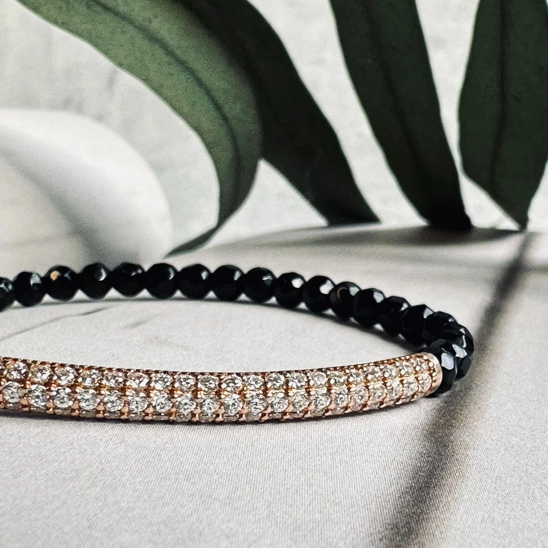 Armbånd Maja ONYX m. forgylt sterling sølv - Image 2