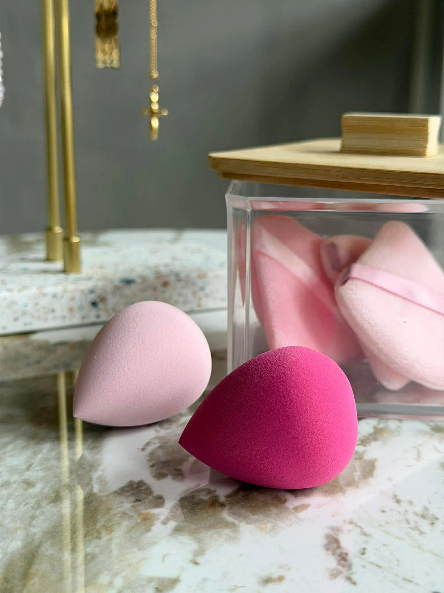 Makeup-organiser med svamper - Firkantet - Image 3