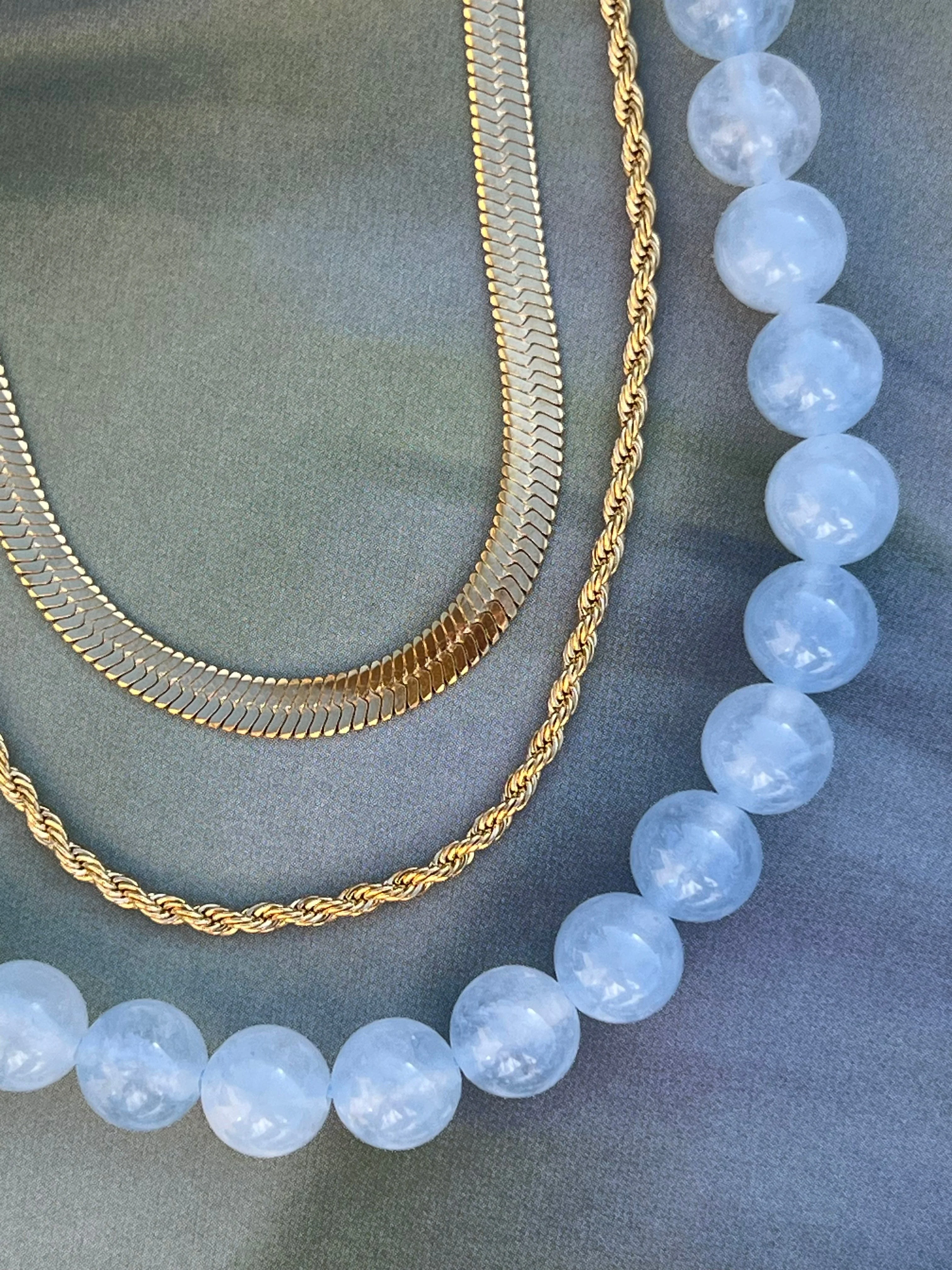 Halskjede Mary Ice blue