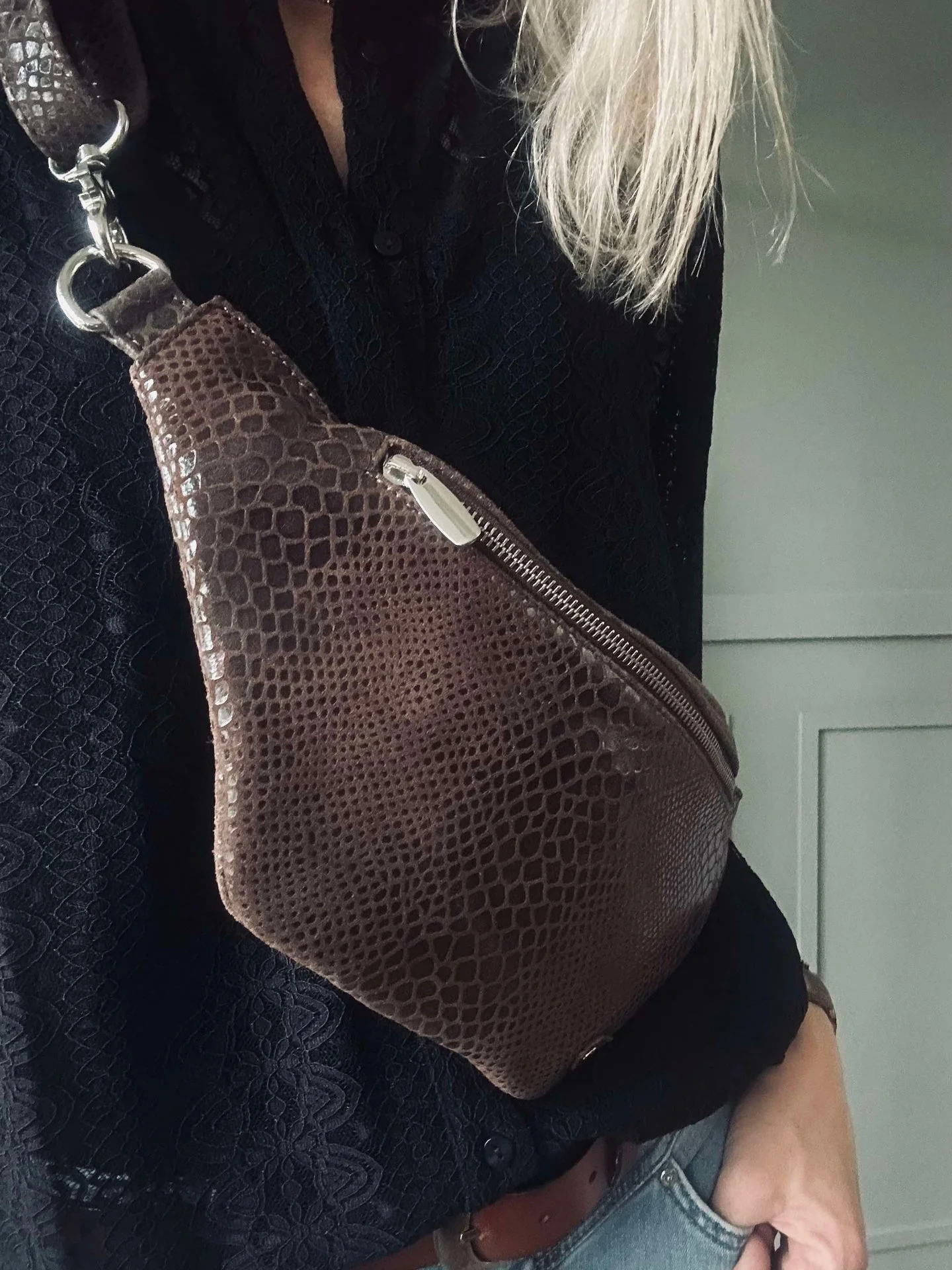 Bumbag Aura Brun Croco - Image 5