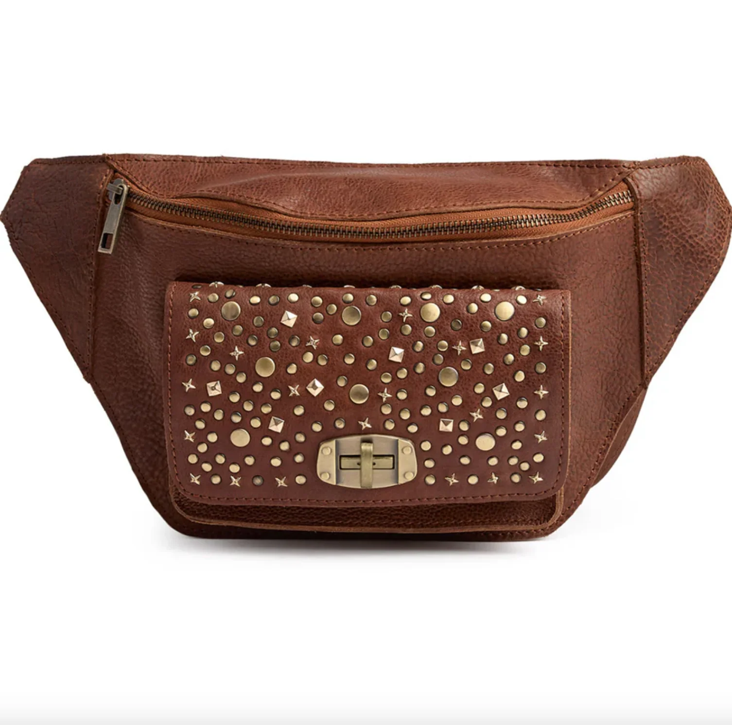 Bumbag med nitter - Cognac - Image 10