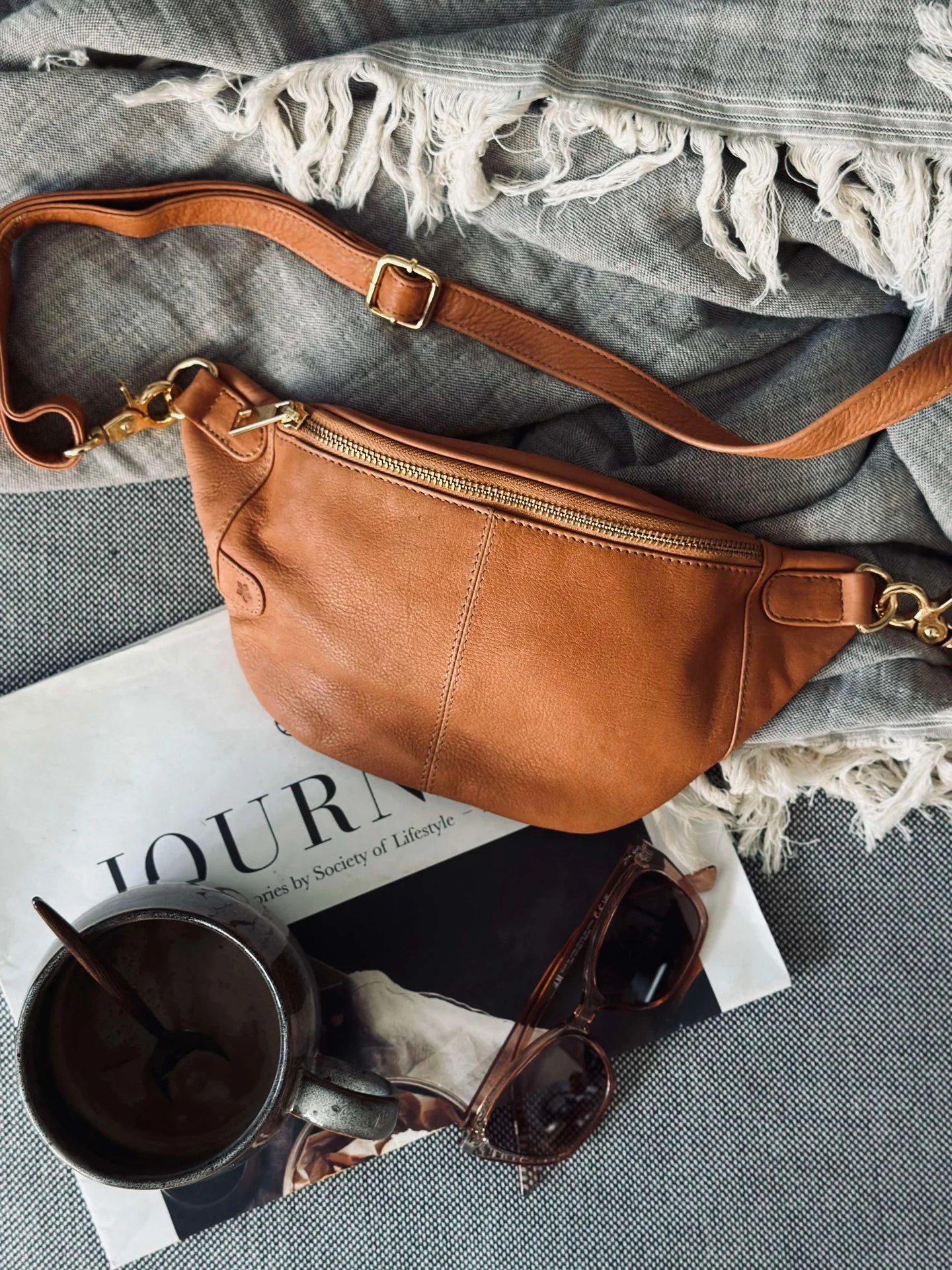Bumbag Molly - Cognac / gull