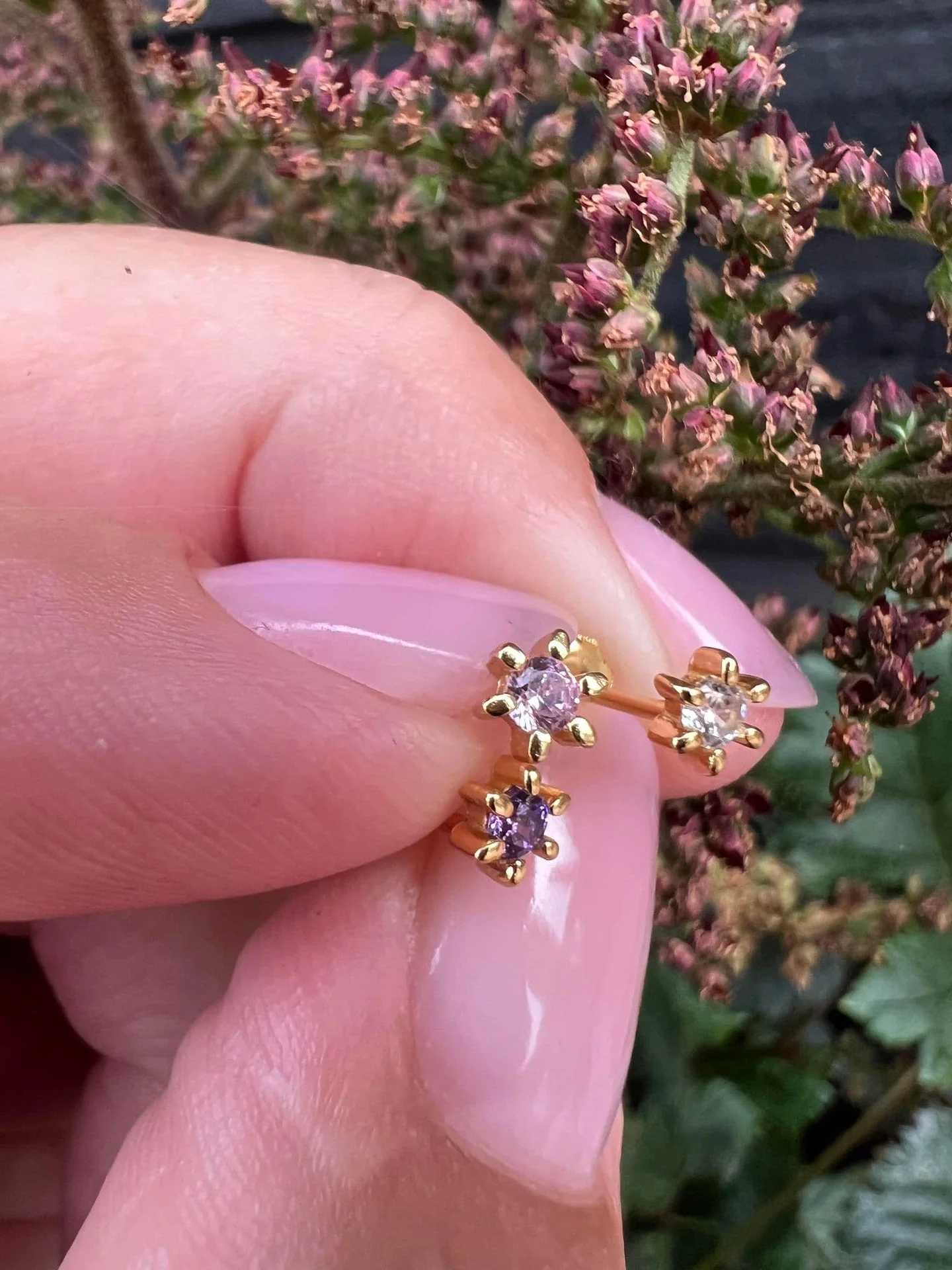 Mix box GIA lilla, rosa, klar 18K forgylt